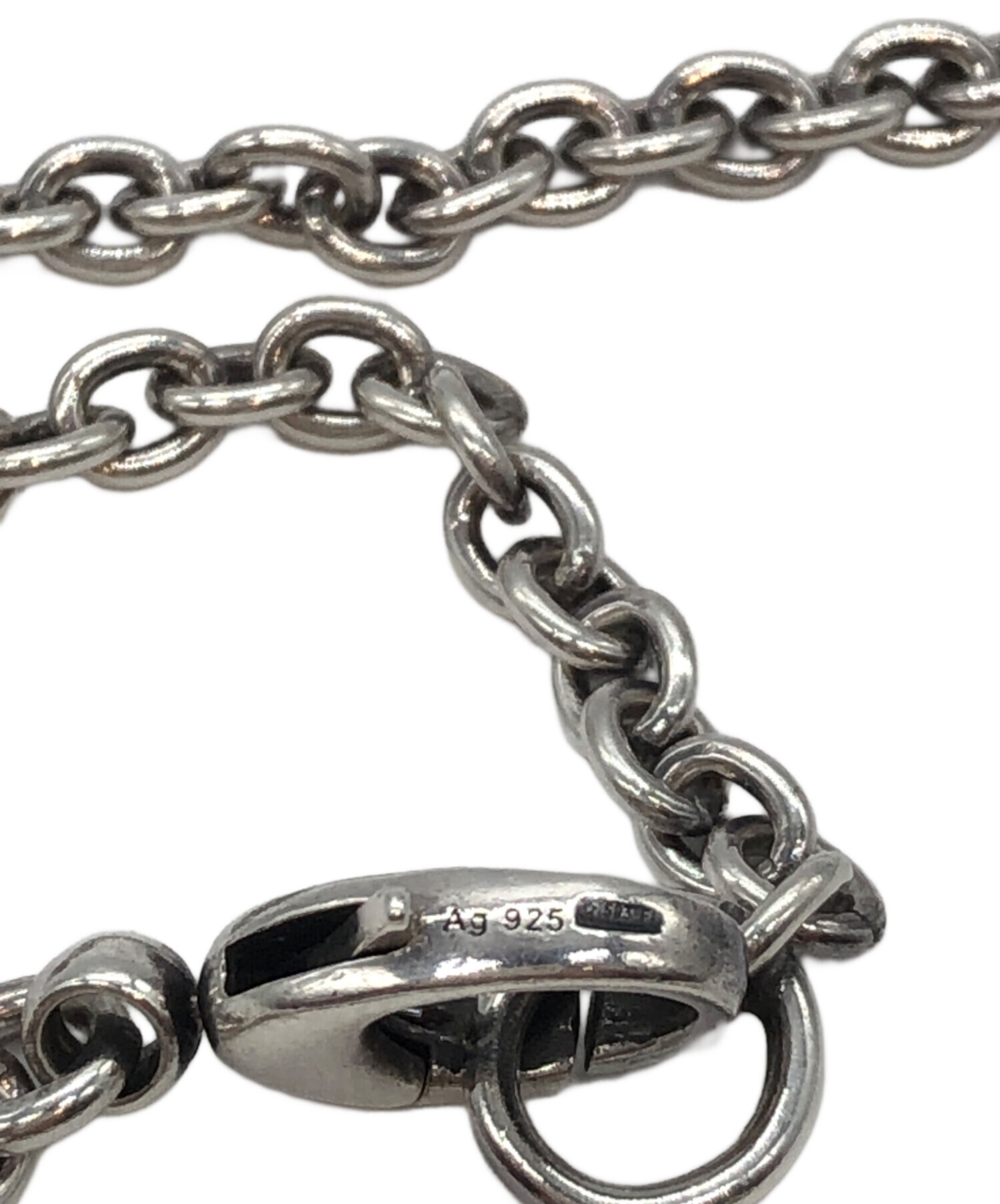 [USED] GUCCI シルバー ブラックレザー クレスト  ネックレス 中古・古着通販】GUCCI (グッチ) シルバーネックレス｜ブランド・古着