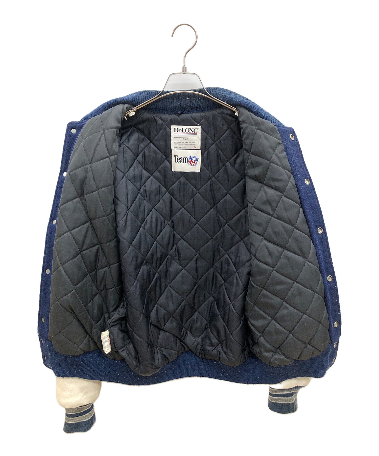 中古・古着通販】DeLong (デロング) 90sスタジャン 古着 ネイビー