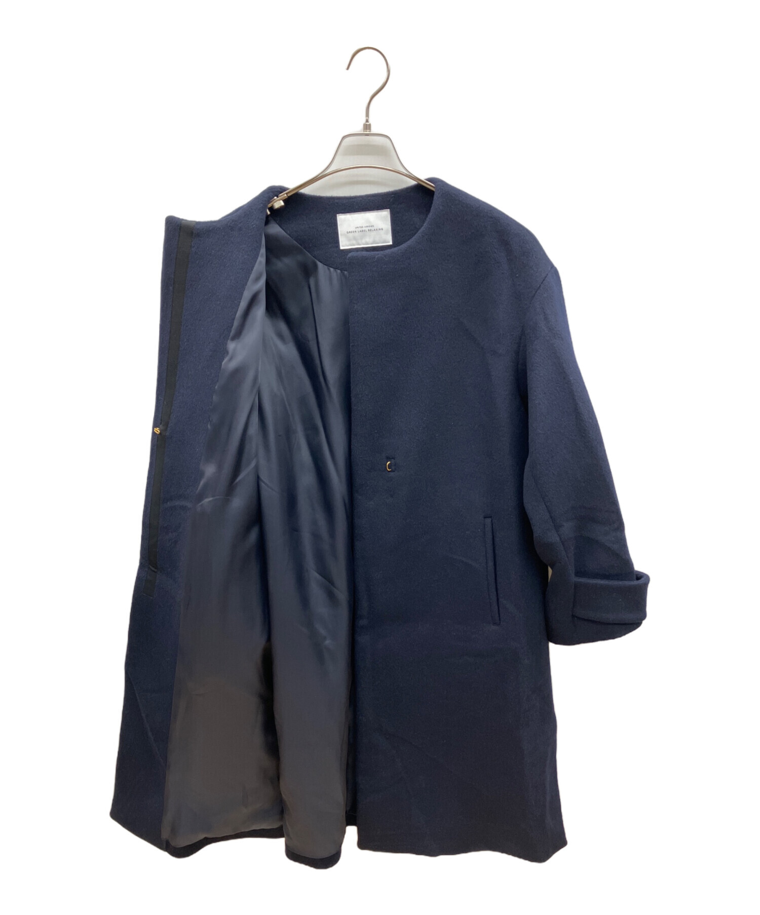 グリーンレーベルリラクシング パンツスーツ ネイビー 36ノーカラー