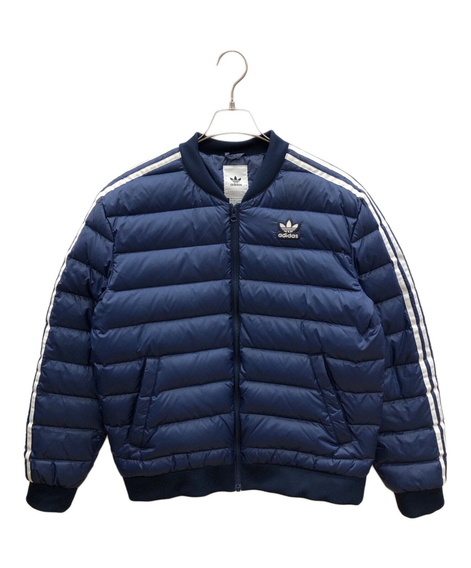 adidas ネイビー ダウンジャケット 中古・古着通販】adidas (アディダス) ダウンジャケット ネイビー