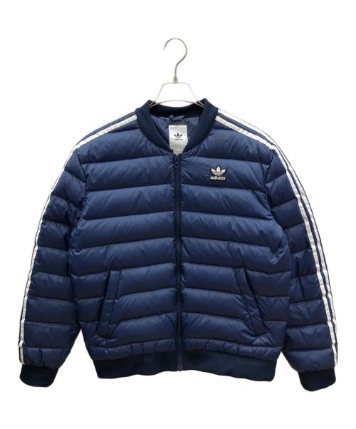 adidas アディダス ダウンジャケット ネイビー L 新品 アディダス メンズ フーディダウン アウター ネイビー 軽量 撥水