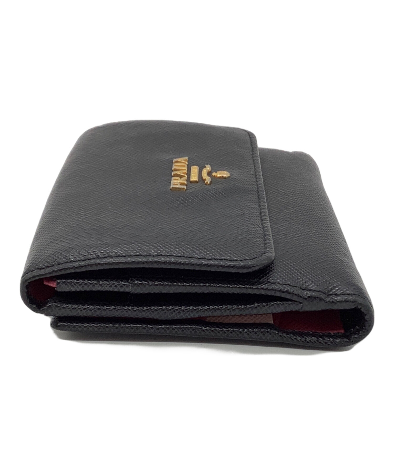 PRADA M523 ブラック 三つ折り財布　未使用品　プラダ 中古・古着通販】PRADA (プラダ) 3つ折り財布 ブラック｜ブランド