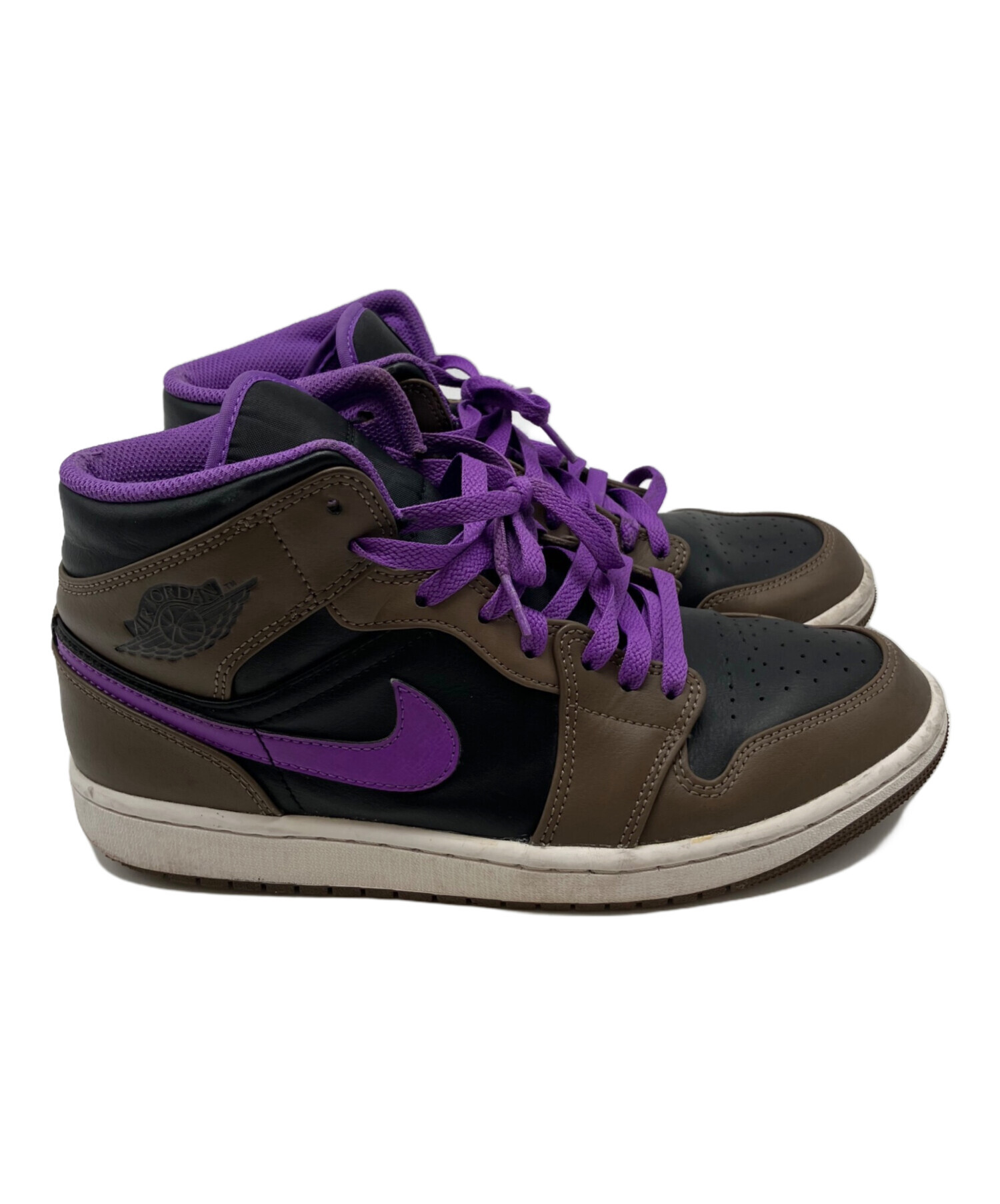 中古・古着通販】NIKE (ナイキ) AIR JORDAN 1 MID ブラウン×パープル 