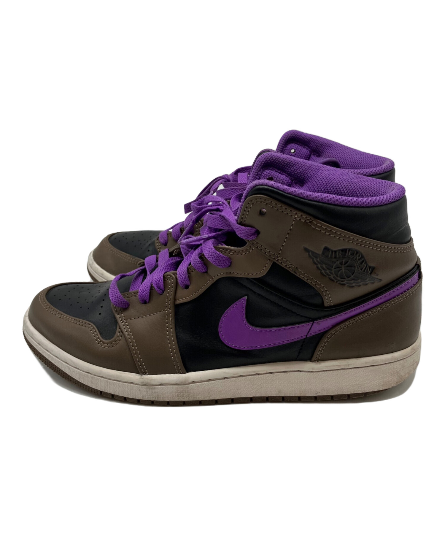 中古・古着通販】NIKE (ナイキ) AIR JORDAN 1 MID ブラウン×パープル 