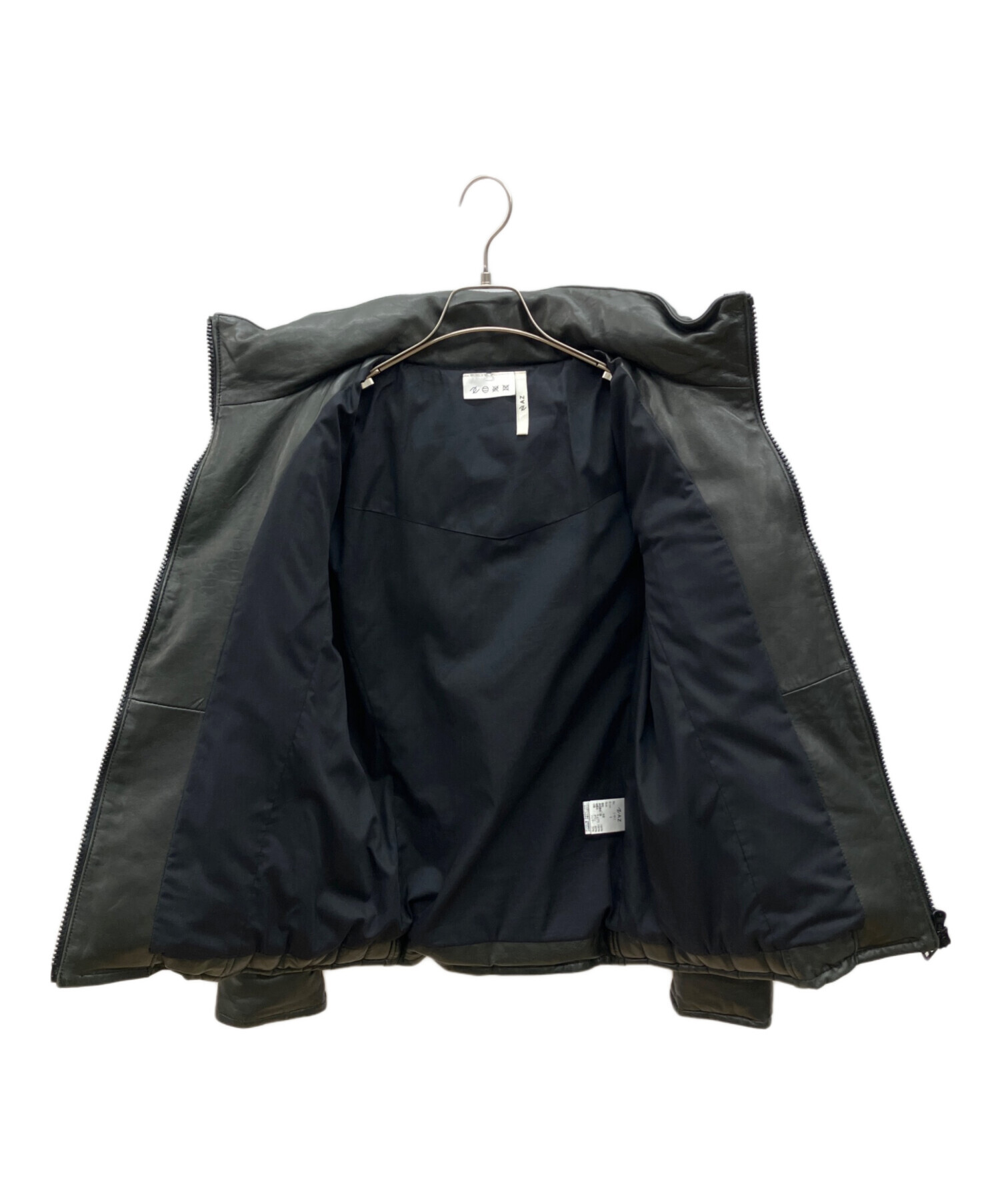 AZ ジュンハシモト　羊革　ダウンジャケット　黒　メンズ　本革 中古・古着通販】AZ by junhashimoto (エーゼイ バイ ジュンハシモト