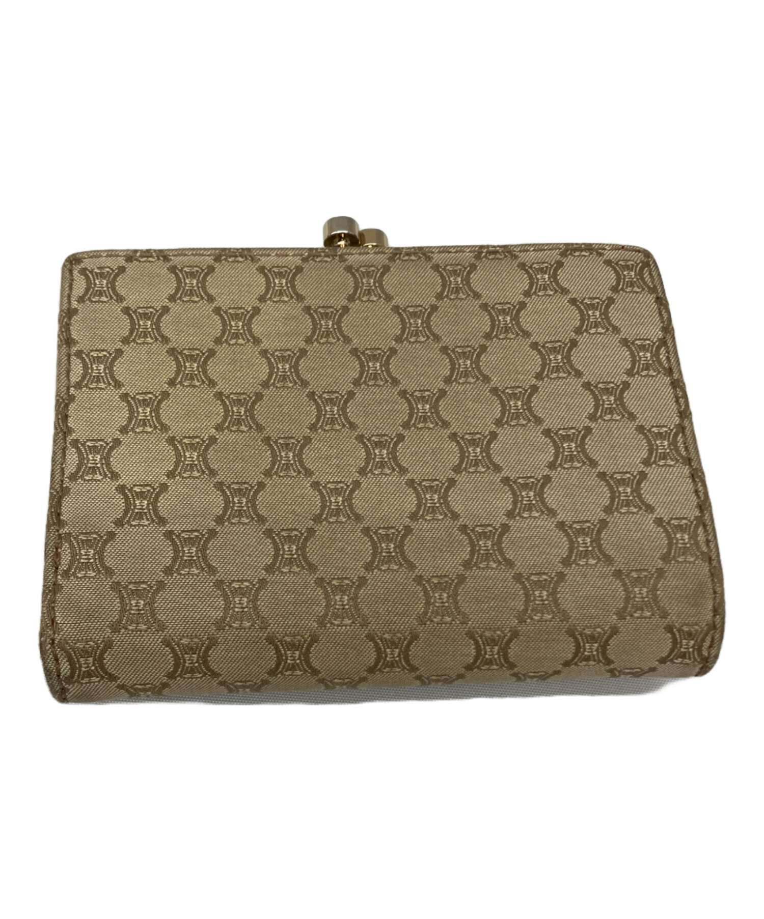 【箱付き】【未使用品】セリーヌ マカダム柄 がま口 財布 ベージュ系 216 中古・古着通販】CELINE (セリーヌ) マカダム ベージュ×ピンク