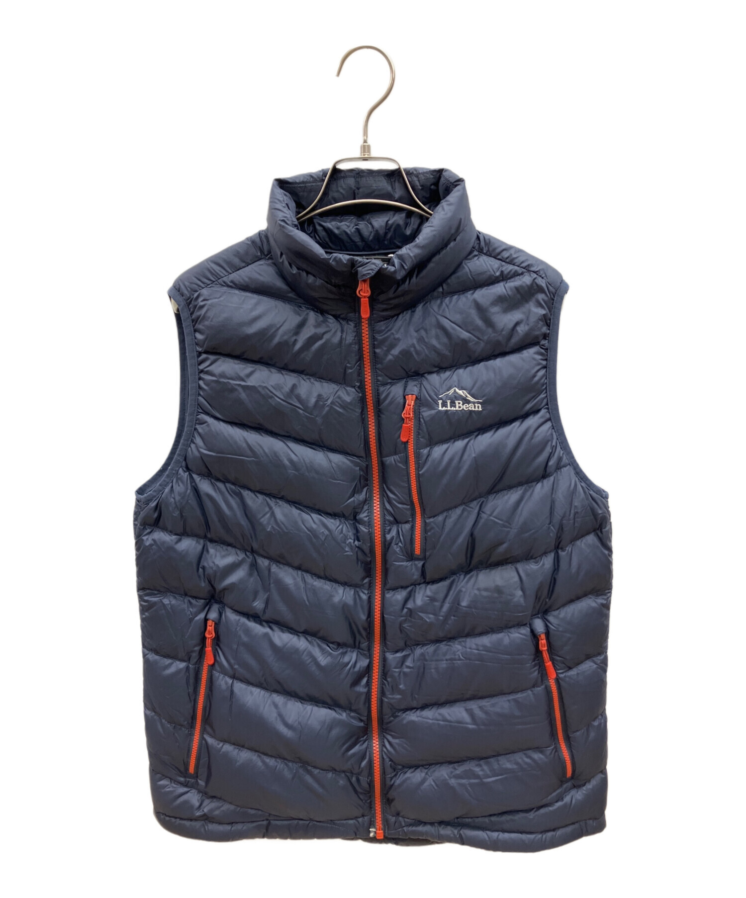 L.L.Beanエルエルビーン中綿ダウンベスト刺繍ロゴドローコード無地古着XL黒 中古・古着通販】L.L.Bean (エルエルビーン) ダウンベスト ネイビー