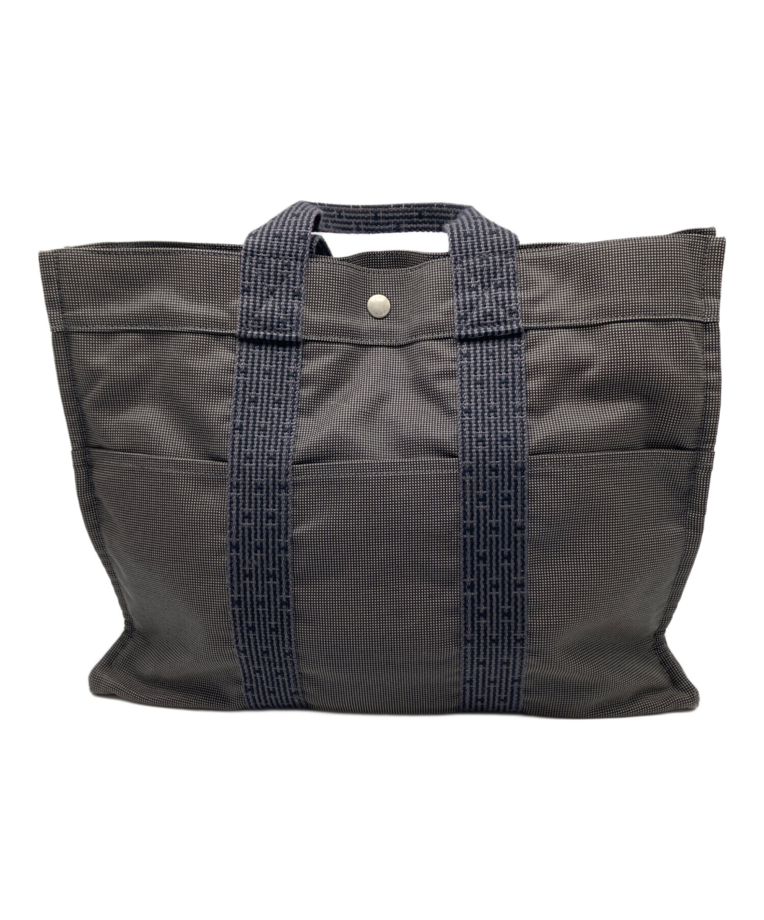 エルメス エールライン トートバッグ ダークグレー【中古・美品】 中古・古着通販】HERMES (エルメス) エールライン トートバッグ グレー