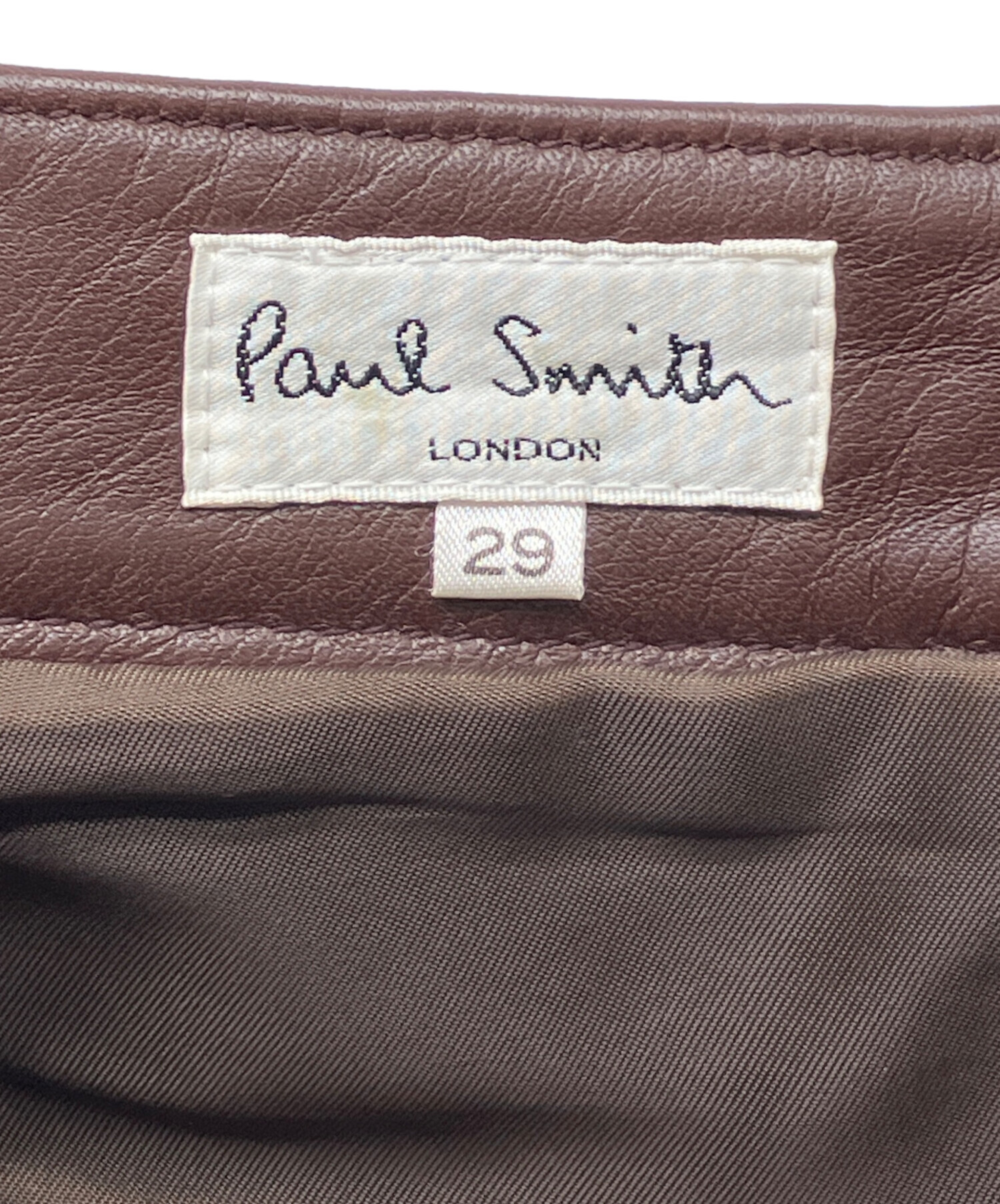 中古・古着通販】PAUL SMITH (ポールスミス) レザーパンツ ブラウン