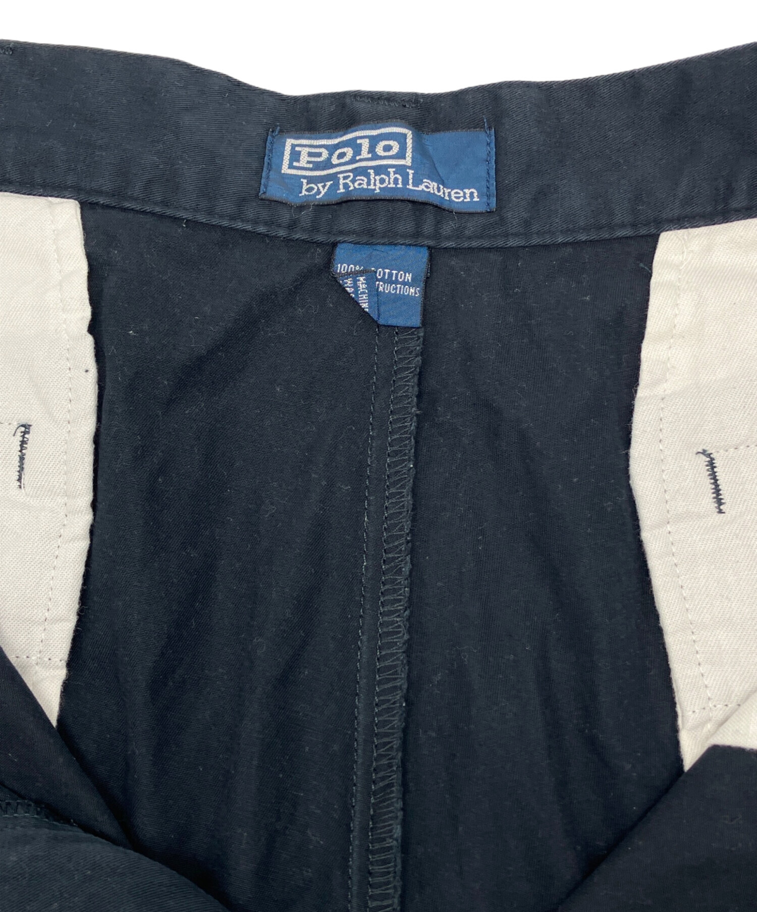 90s polo ralph lauren ベイカーパンツ　古着　ラルフ 90s ポロ ラルフローレン ベイカータイプ リネン×コットンパンツ 薄青