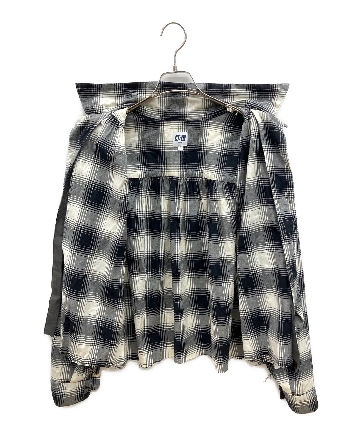 中古・古着通販】AiE (エーアイイー) 長袖シャツ ホワイト×ブラック