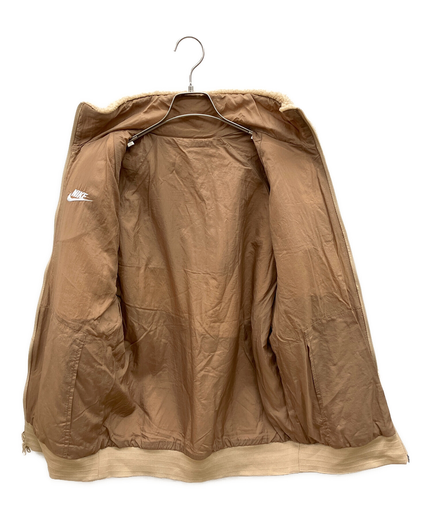 中古・古着通販】NIKE (ナイキ) ボアジャケット ベージュ×ホワイト 