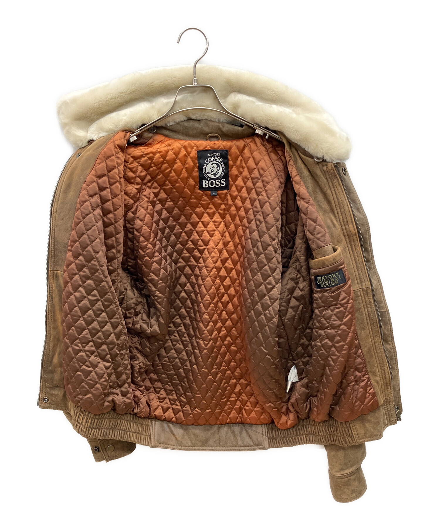 中古・古着通販】BOSS (ボス) 90sファー付レザージャケット ボスジャン