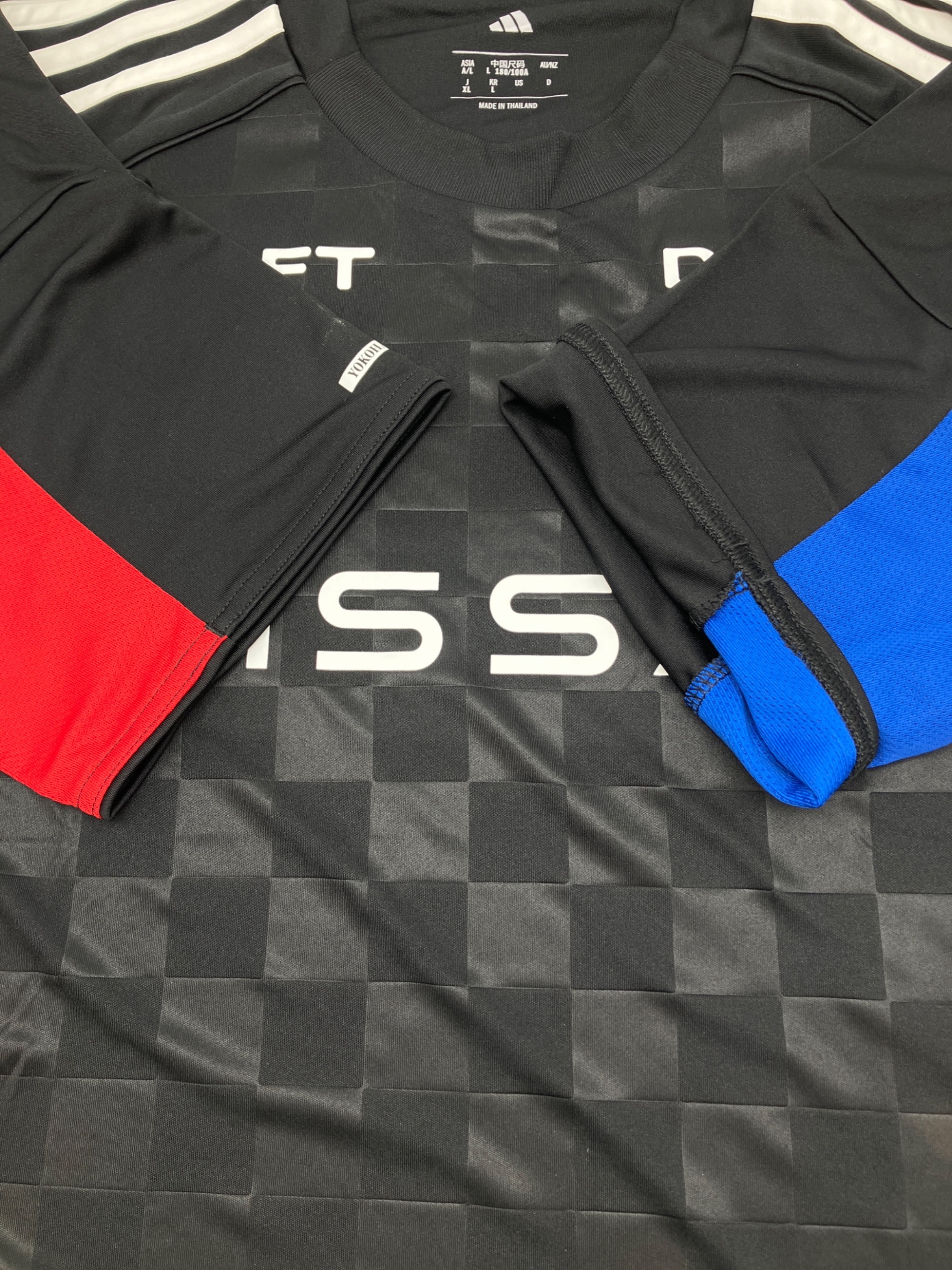 横浜マリノス　サッカーシャツ 黒 チェック柄 中古・古着通販】横浜F・マリノス (ヨコハマエフマリノス) サッカー