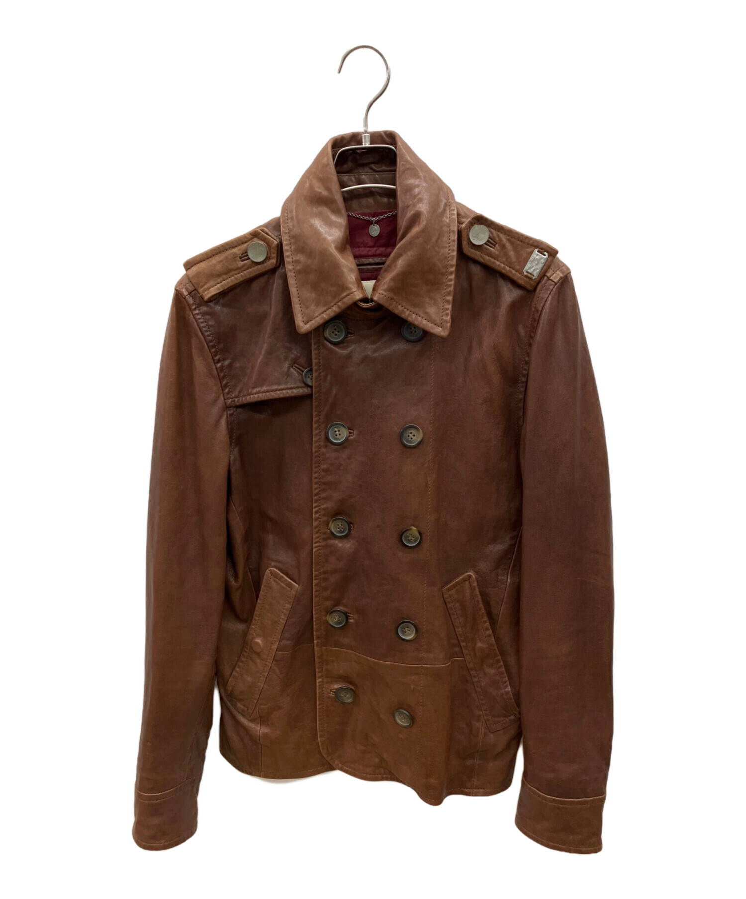 中古・古着通販】DIESEL (ディーゼル) ラムレザージャケット ブラウン