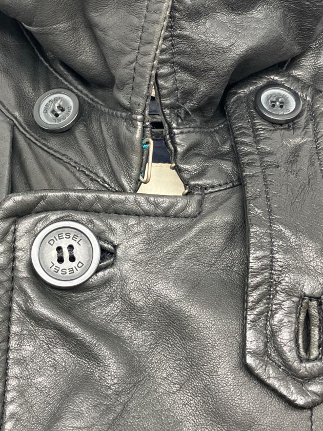 中古・古着通販】DIESEL (ディーゼル) ラムレザージャケット ブラック