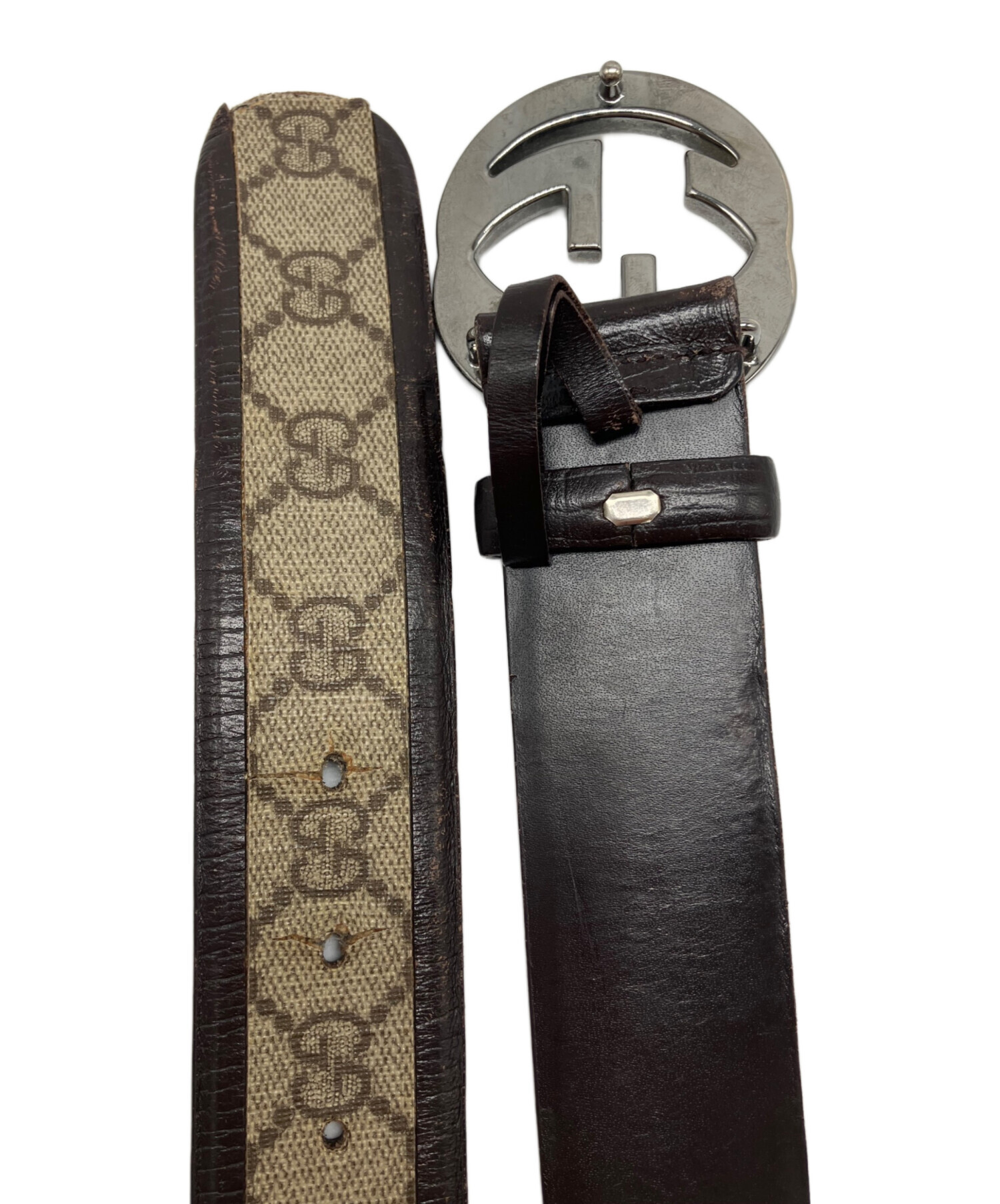 中古・古着通販】GUCCI (グッチ) レザーベルト ブラウン｜ブランド