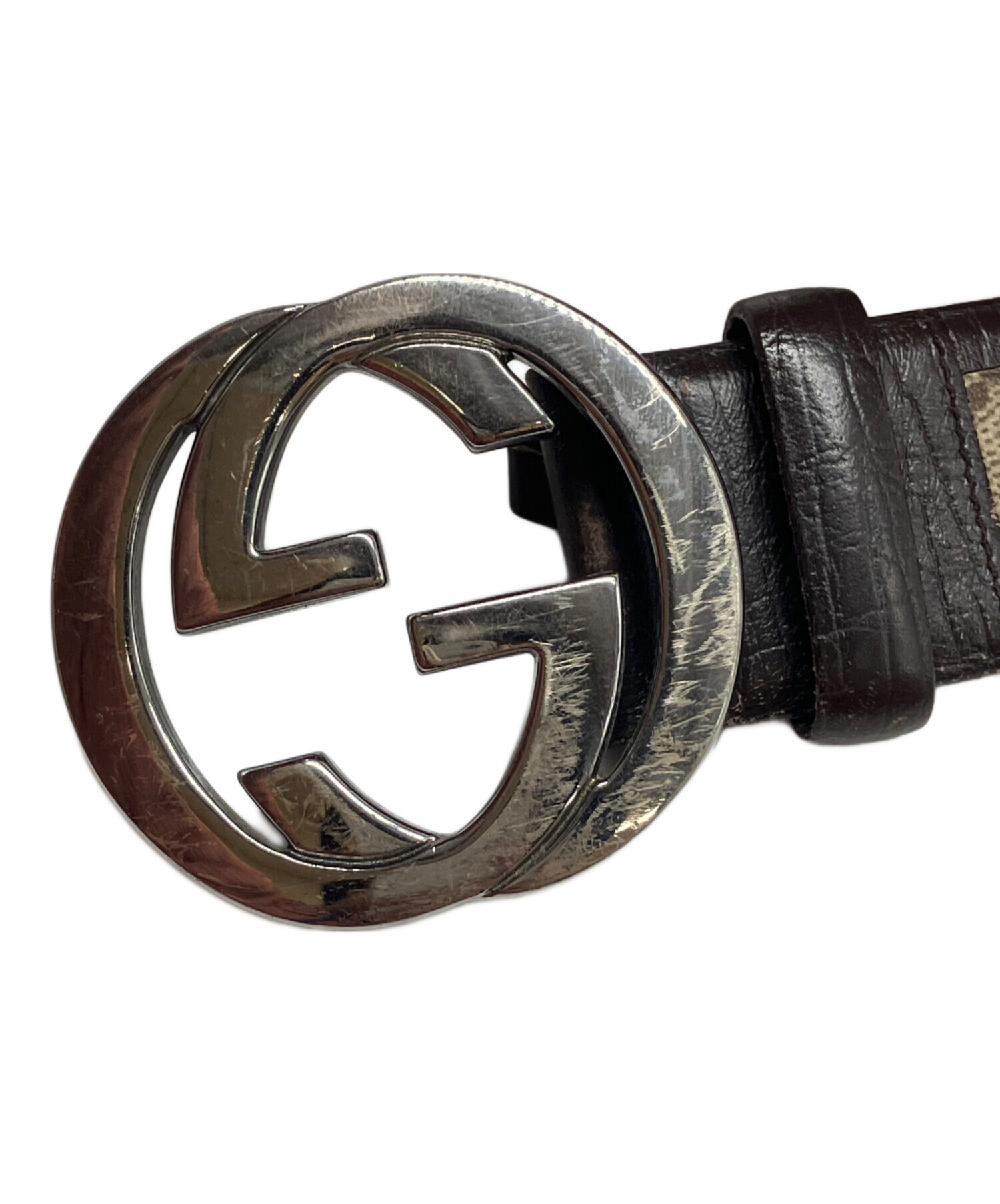 中古・古着通販】GUCCI (グッチ) レザーベルト ブラウン｜ブランド