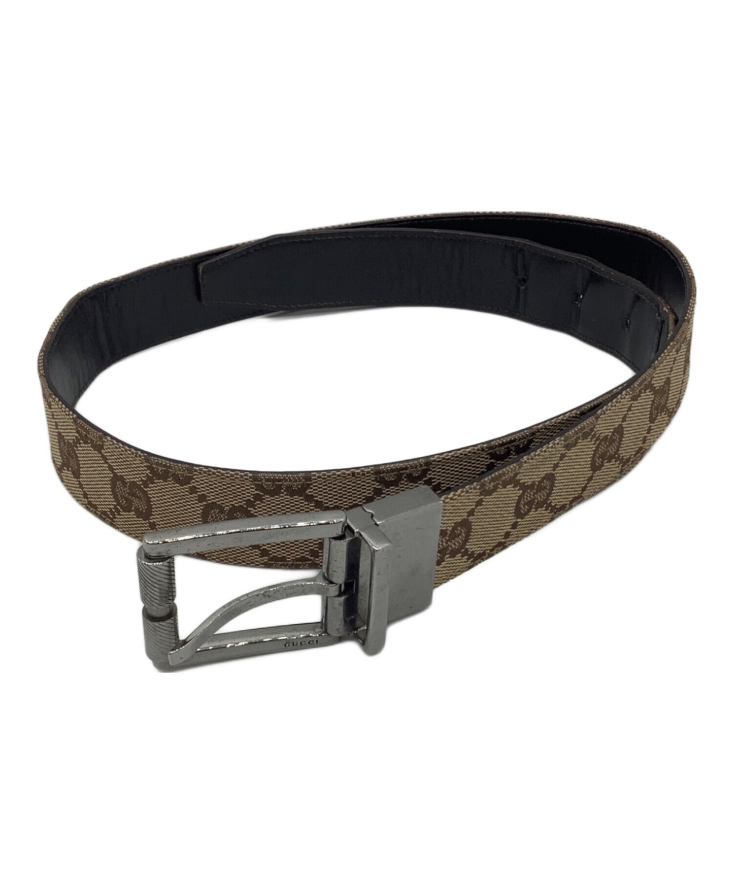 中古・古着通販】GUCCI (グッチ) GGレザーベルト キャメル×ブラウン