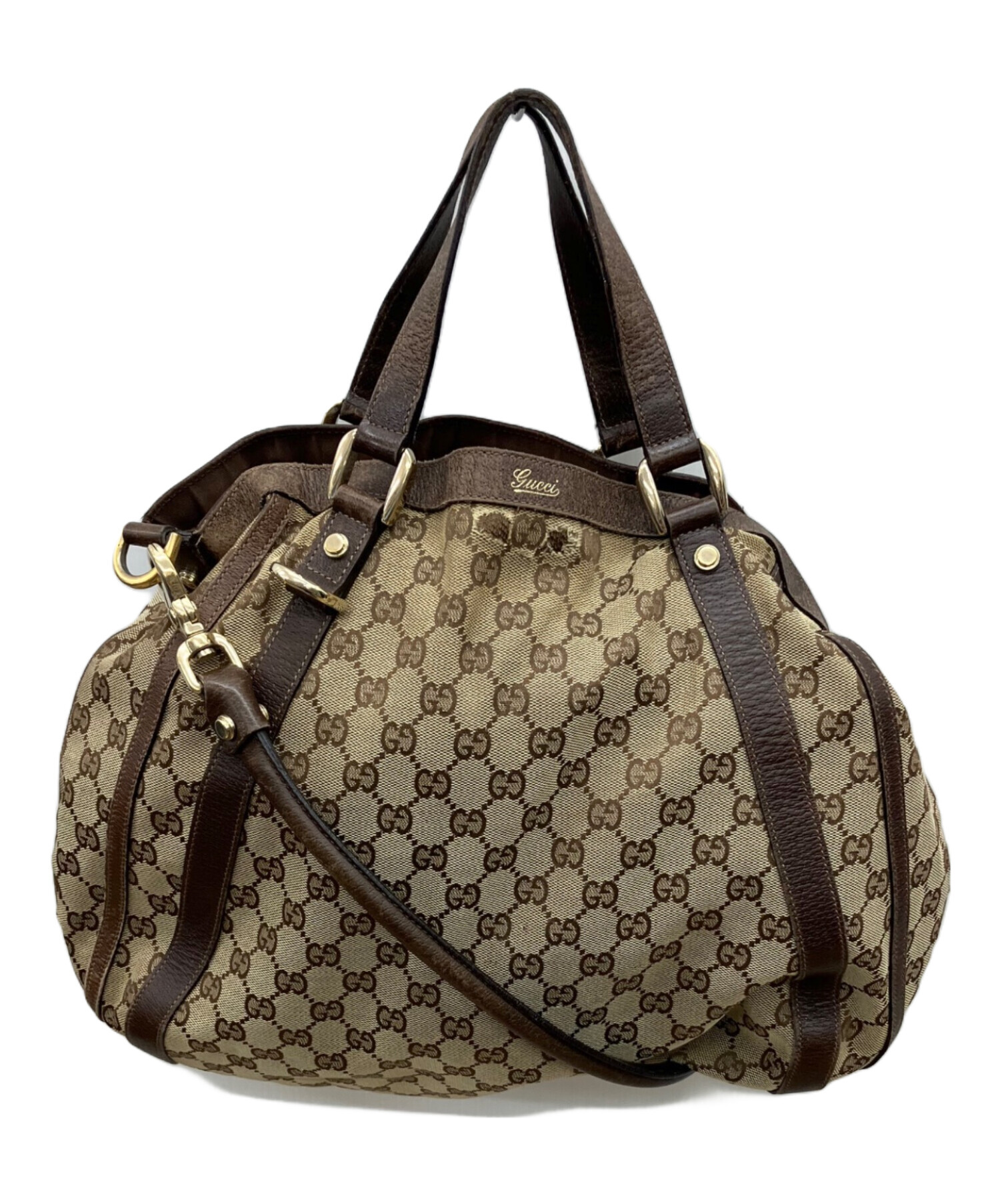 中古・古着通販】GUCCI (グッチ) GGキャンバス2WAYバッグ ベージュ