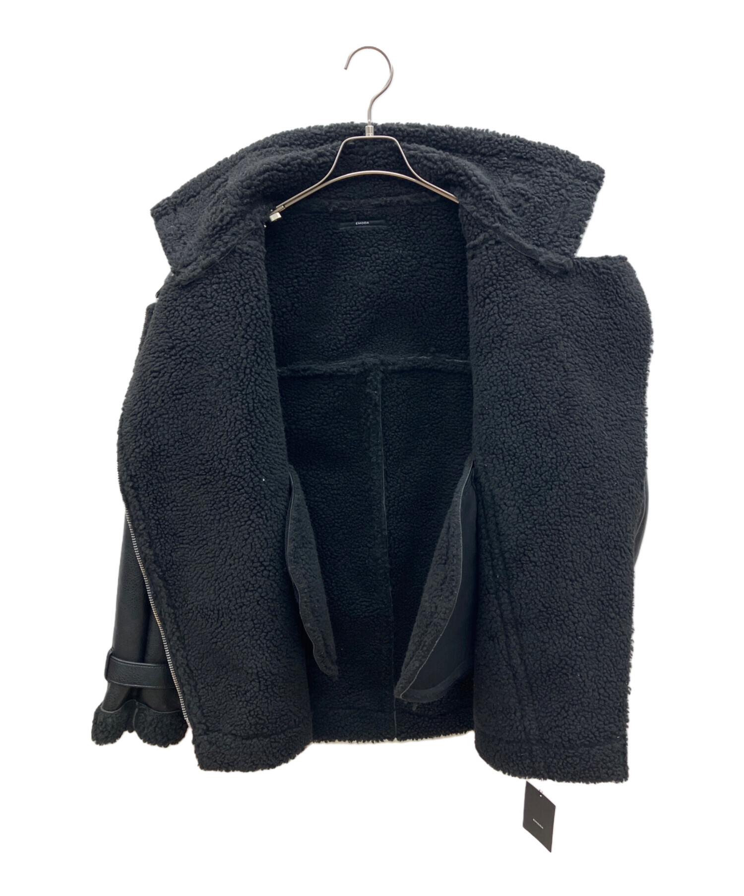 中古・古着通販】EMODA (エモダ) フェイクレザージャケット ブラック