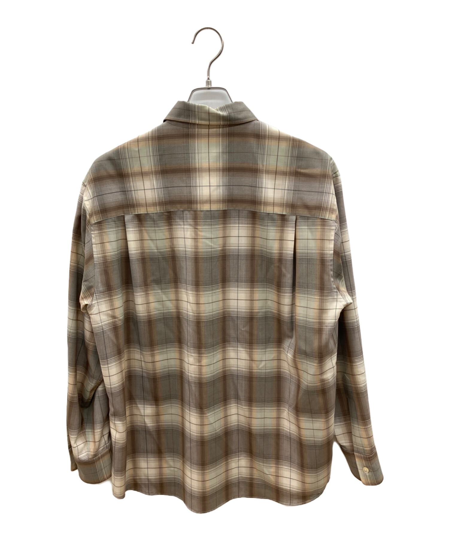 AURALEE ブラウン チェック 長袖シャツ 中古・古着通販】AURALEE (オーラリー) 長袖シャツ SUPER LIGHT WOOL