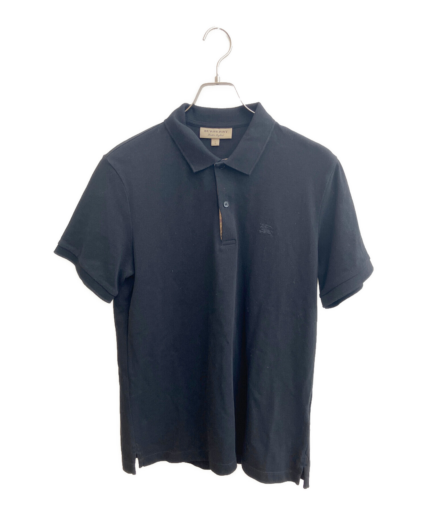 中古・古着通販】BURBERRY (バーバリー) ポロシャツ ブラック サイズ:L