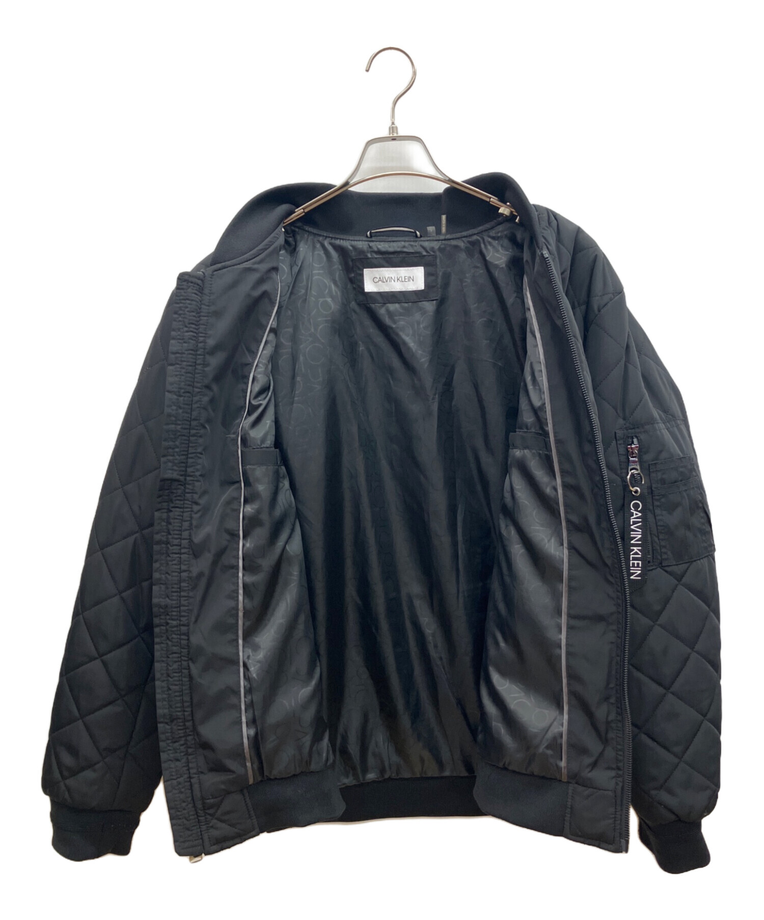 希少 美品 Calvin Klein ナイロン キルティング 中綿 ロゴ Calvin 