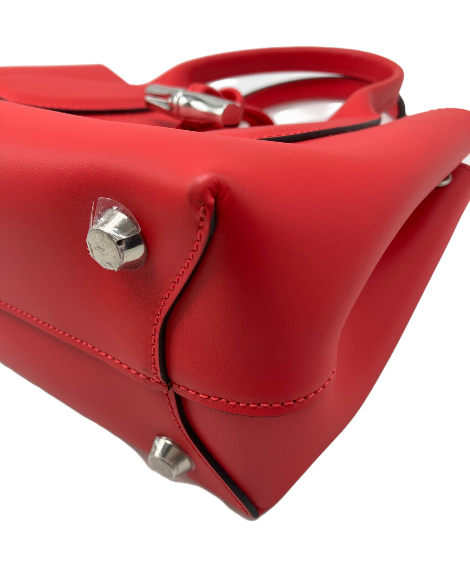 【中古】‎ LONGCHAMP　ロンシャン　ショルダーバッグ　レッド　型押し　本革＿s25＿s-0051-r25 LONGCHAMP - 【中古】‎ LONGCHAMP ロンシャン ショルダーバッグ レッド