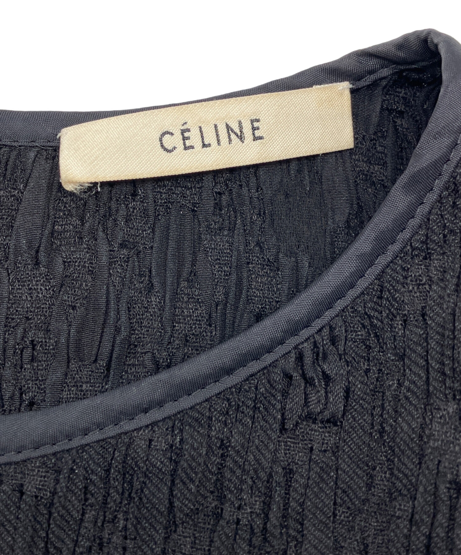 中古・古着通販】CELINE (セリーヌ) 長袖ブラウス ブラック サイズ:38 
