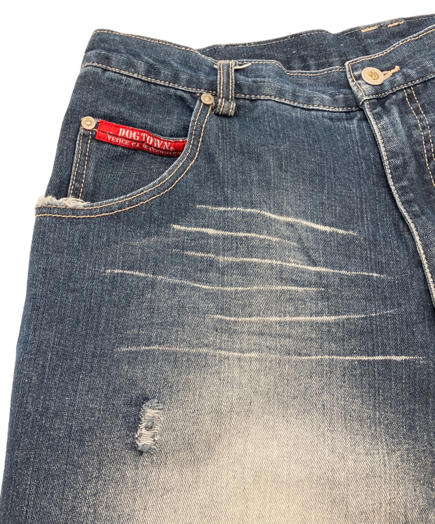 中古・古着通販】DOG TOWN (ドッグ タウン) ダメージ加工デニムパンツ