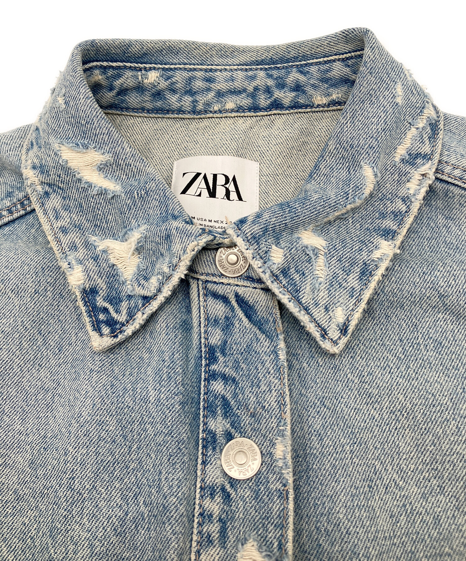 中古・古着通販】ZARA (ザラ) デニムジャケット スカイブルー サイズ 