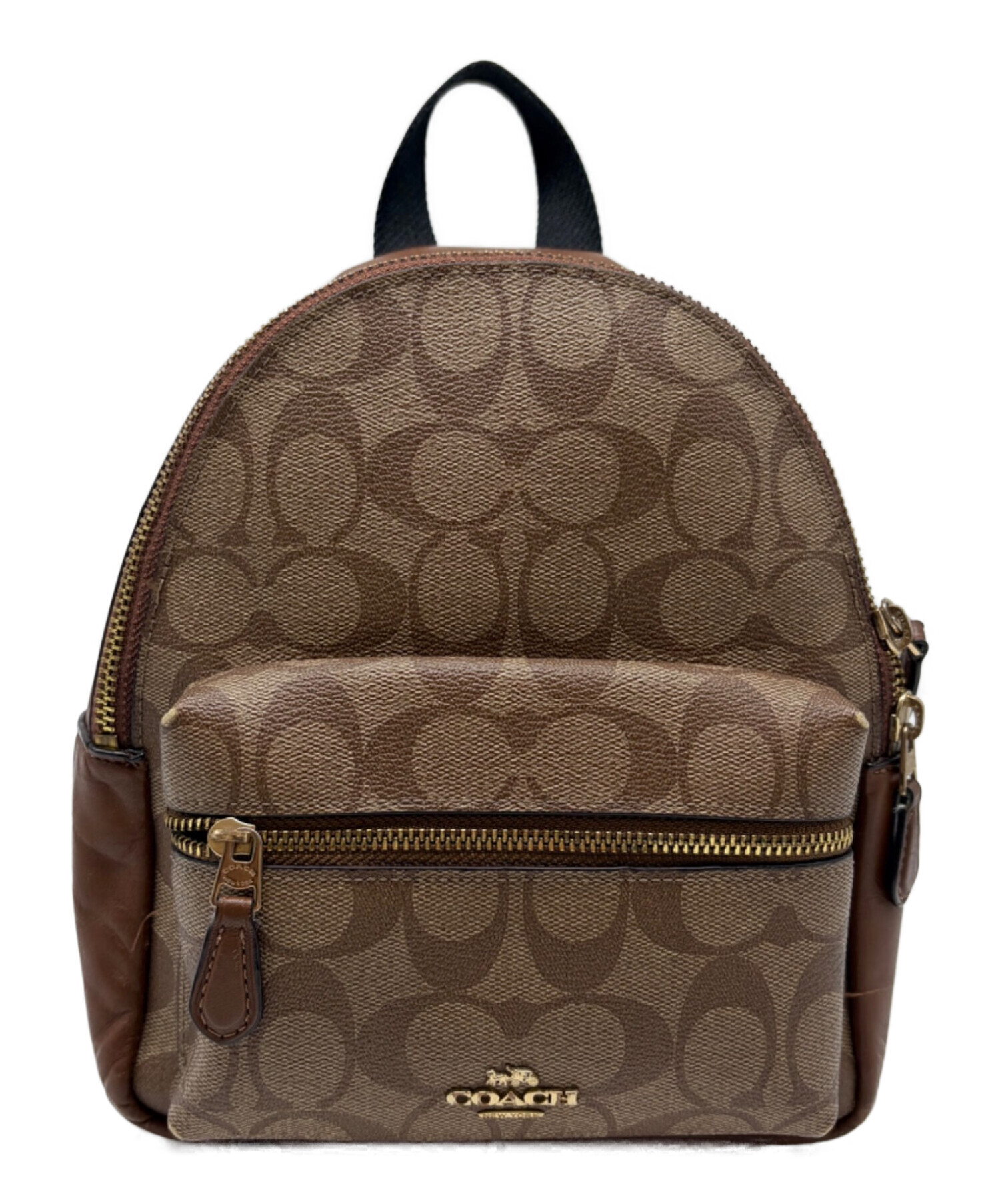 5/25まで特価！新品未使用COACH ベージュ リュックプラ袋布袋付き 中古・古着通販】COACH (コーチ) シグネチャー リュック ベージュ