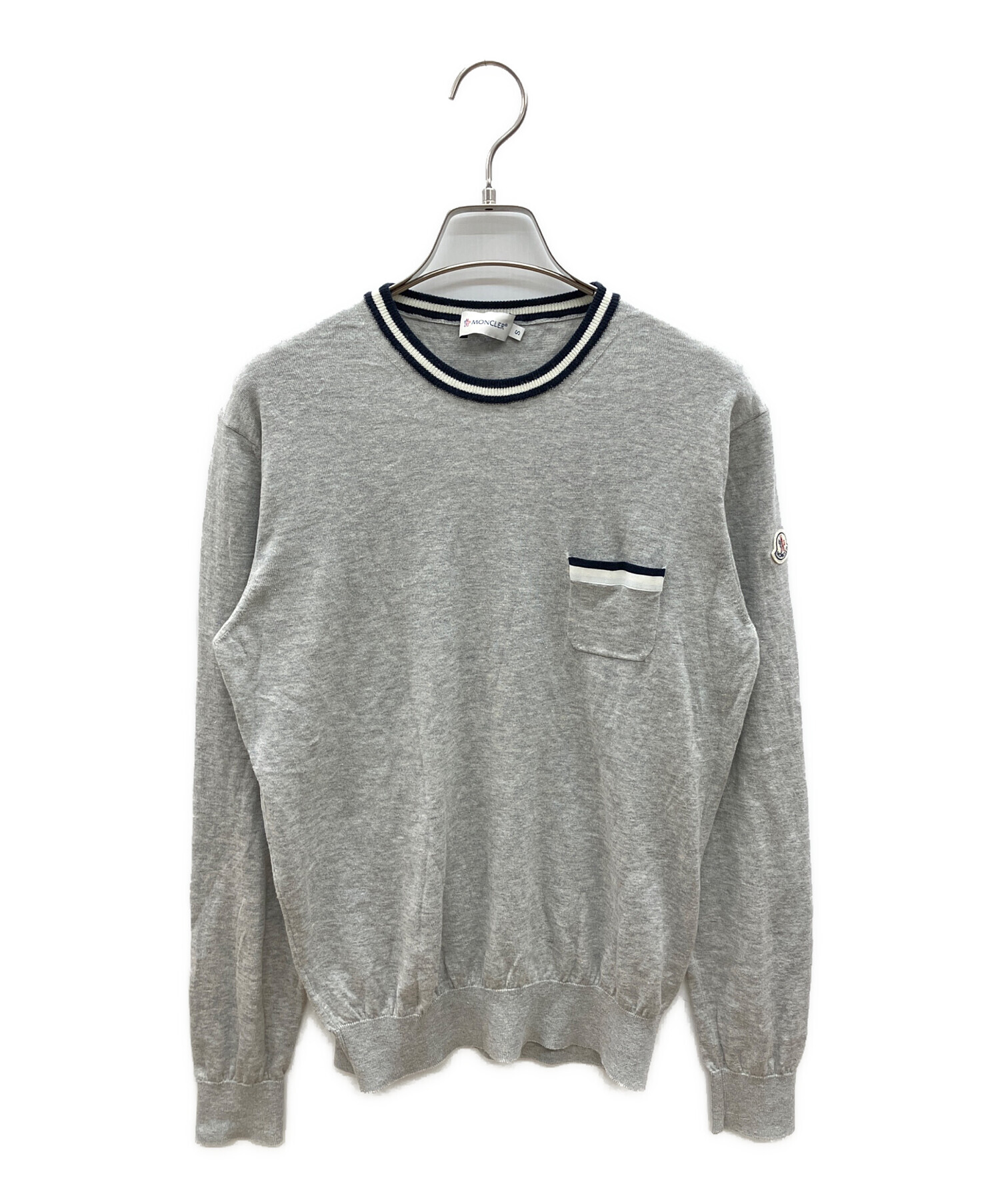 中古・古着通販】MONCLER (モンクレール) 薄手ニット ライトグレー 