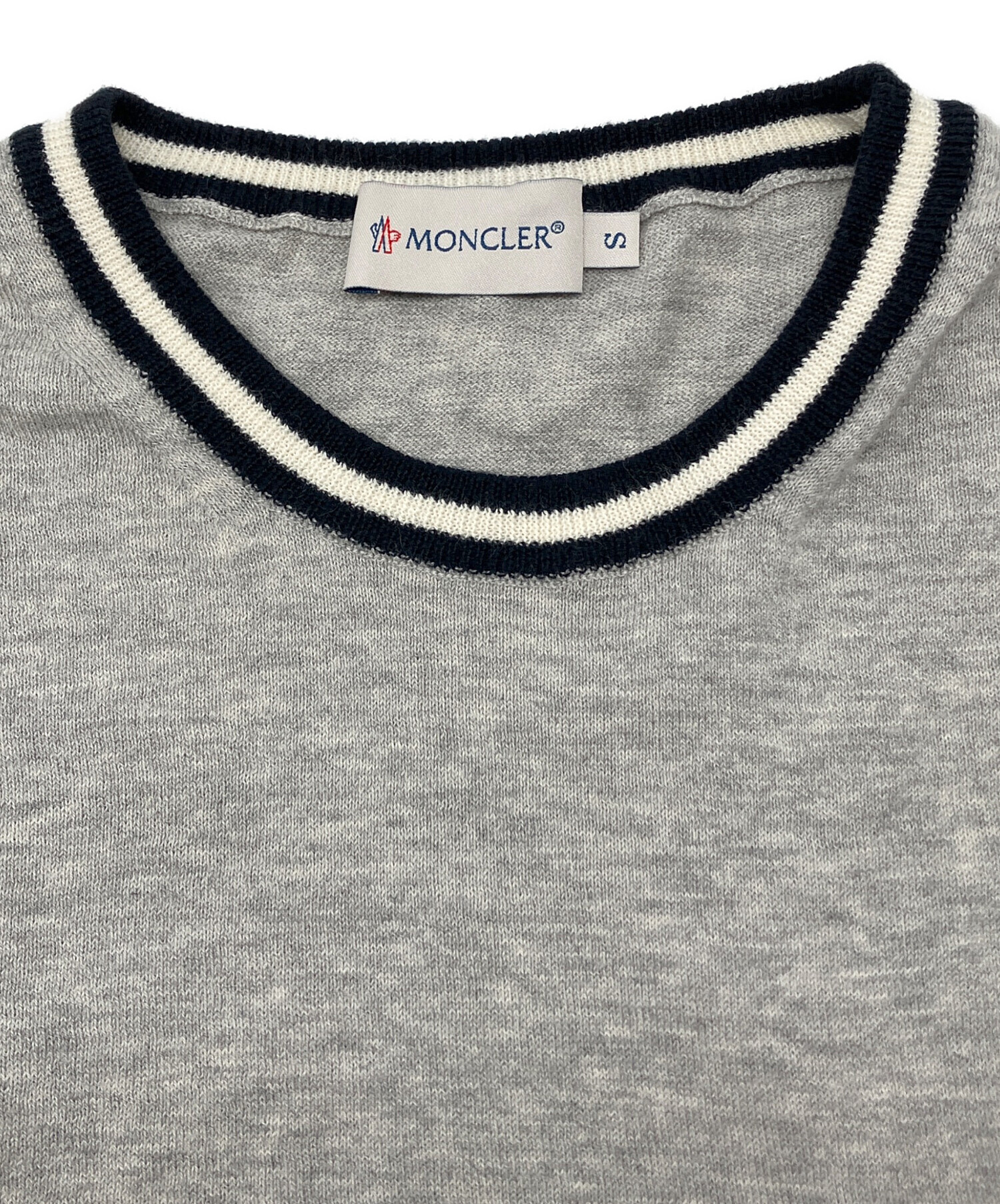 中古・古着通販】MONCLER (モンクレール) 薄手ニット ライトグレー 