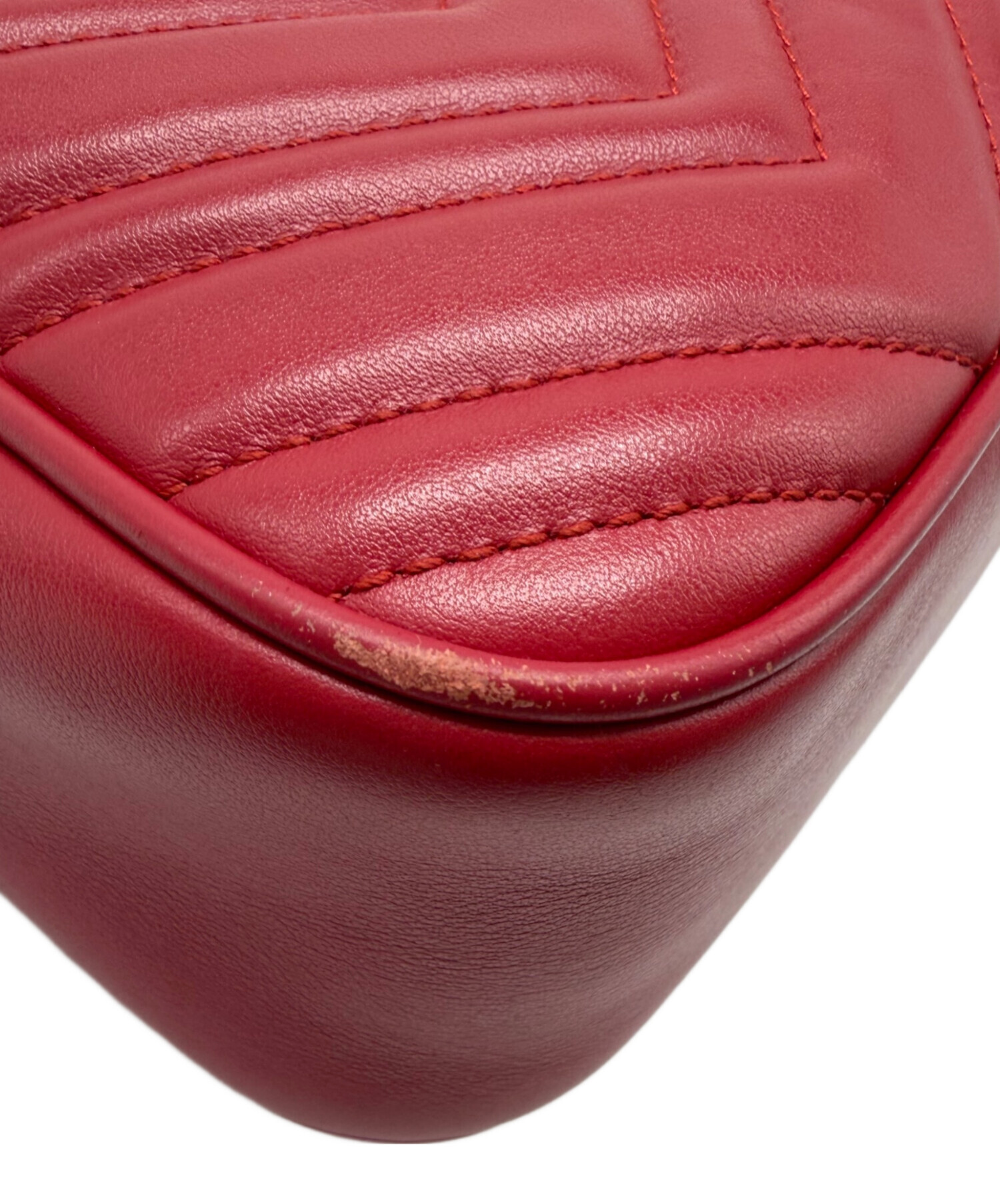 グッチ　Gucci GGパターン クラッチバッグ レッド　中古品 中古・古着通販】GUCCI (グッチ) GGマーモント レッド｜ブランド・古着
