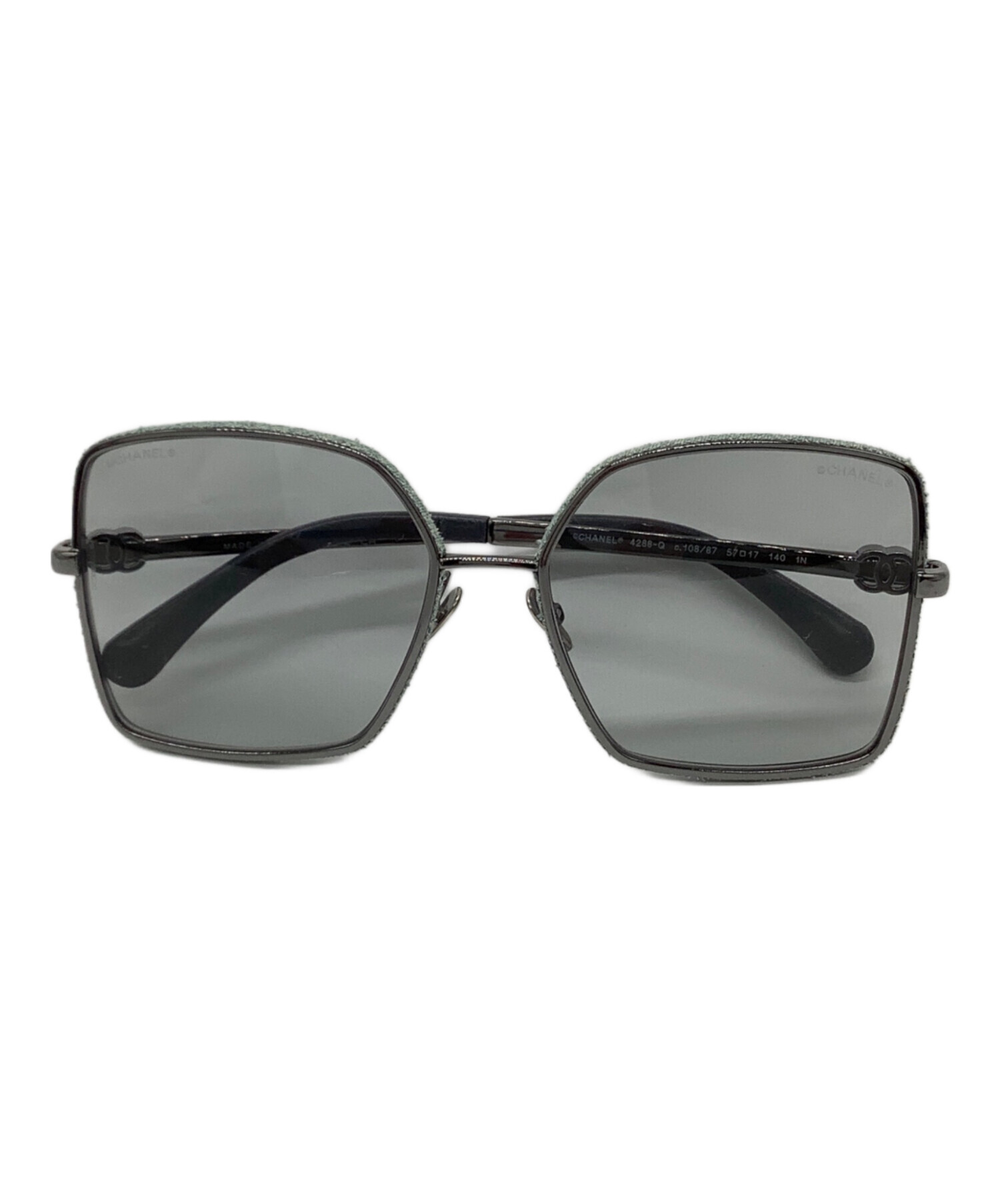 シャネル スクエア シェイプ サングラス 5422-B-A 中古 ブラック CHANEL 【中古】 | ファッション小物 ブランド 黒 アイウェア レディース ファッション Aランク CHANEL - シャネル スクエア シェイプ サングラス 5422-B-A 中古