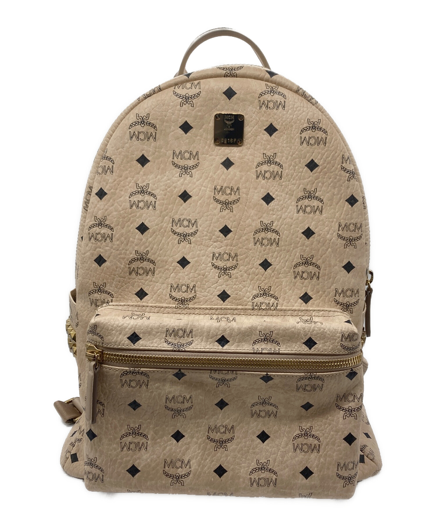 中古・古着通販】MCM (エムシーエム) スタッズリュック ベージュ 