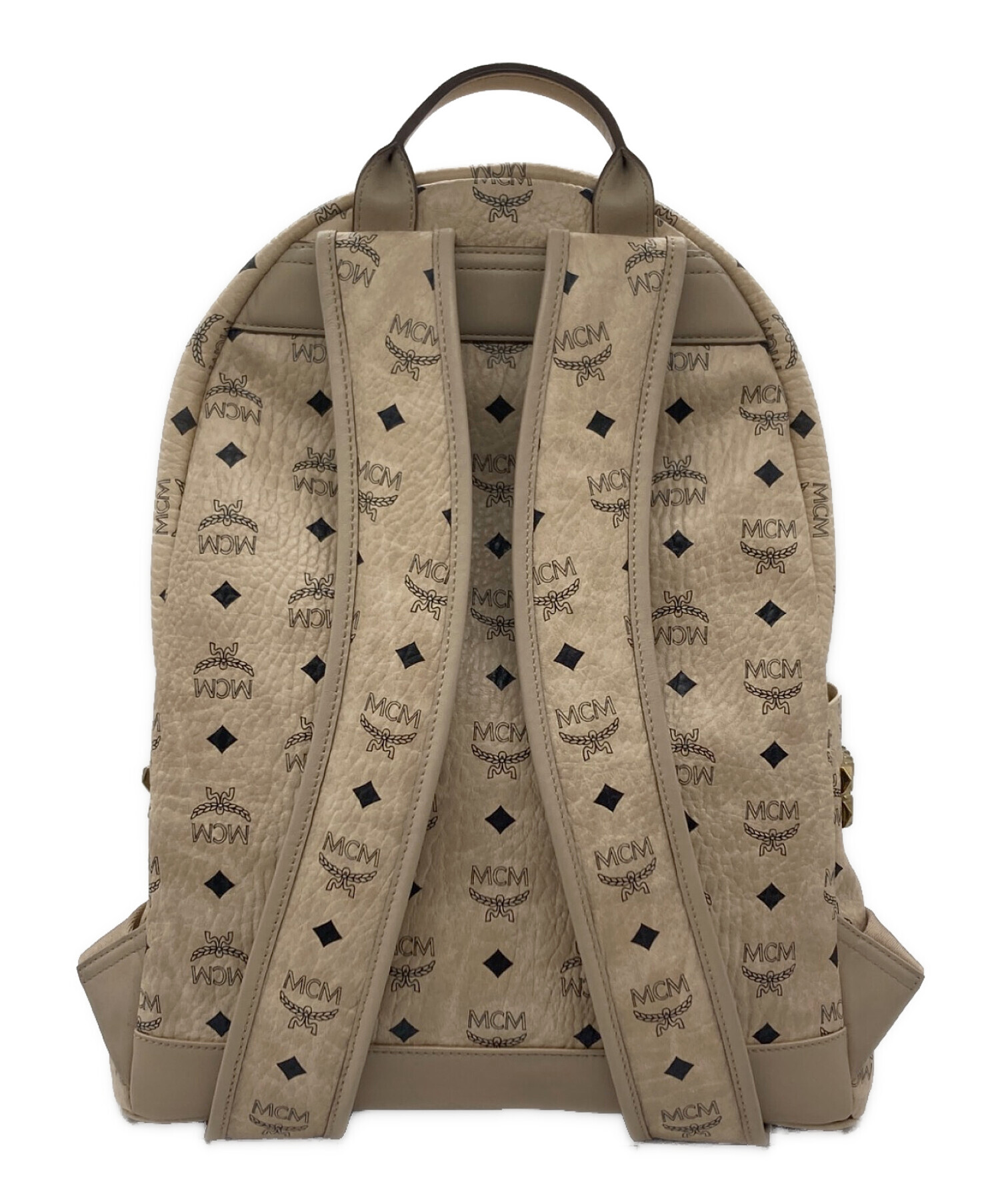 中古・古着通販】MCM (エムシーエム) スタッズリュック ベージュ 