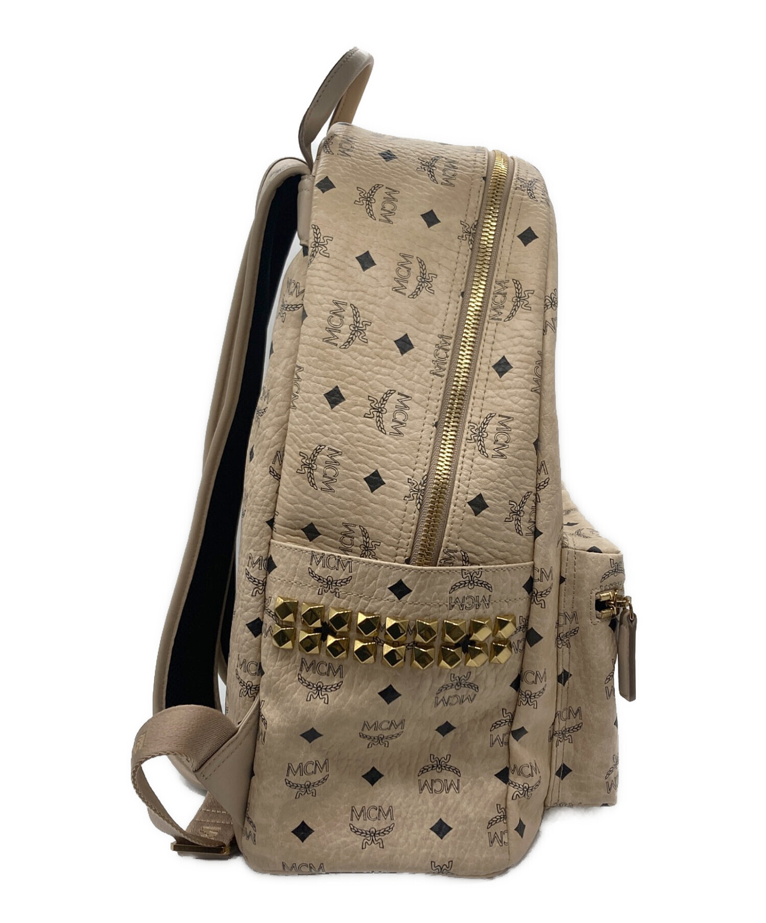 中古・古着通販】MCM (エムシーエム) スタッズリュック ベージュ