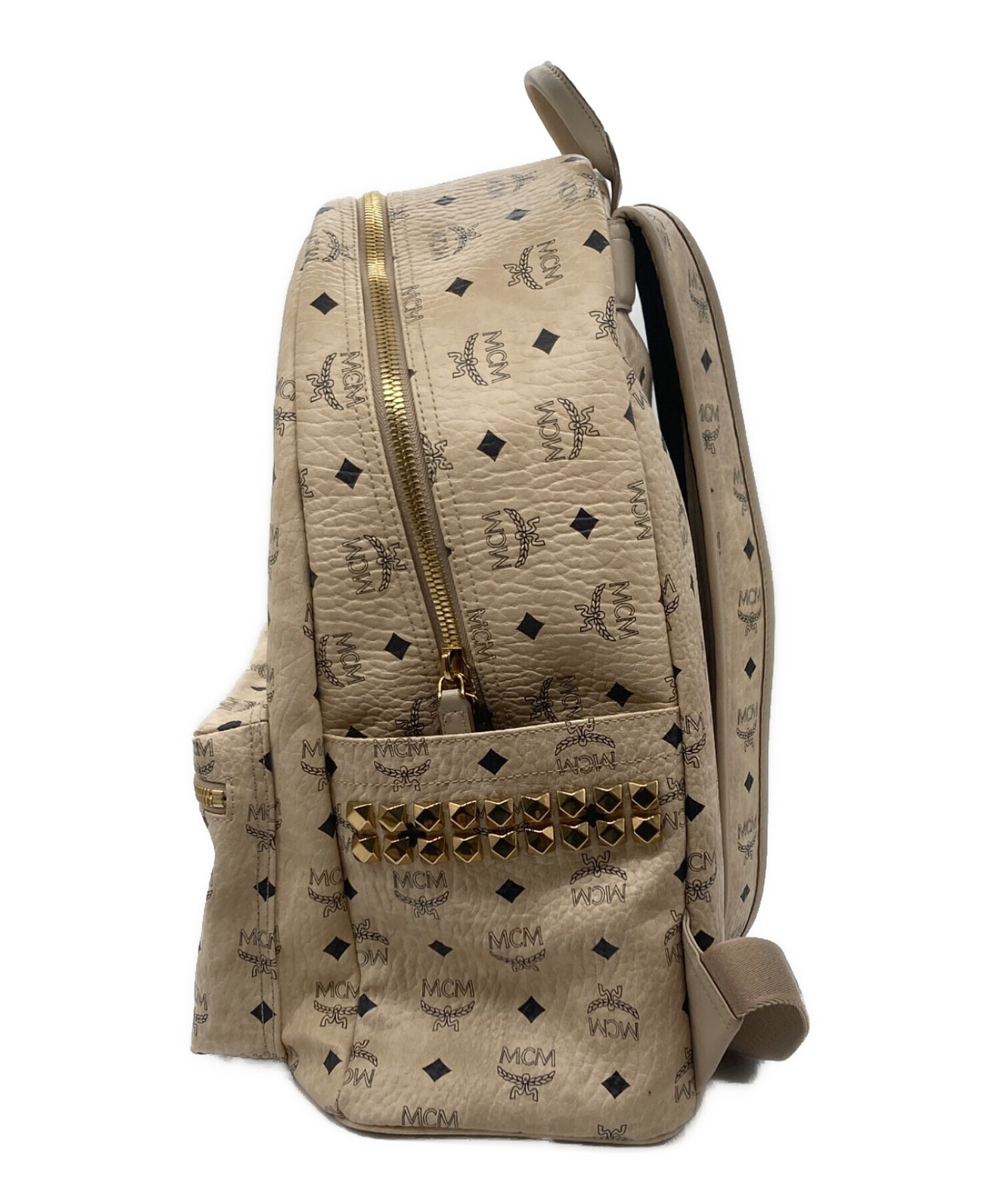 中古・古着通販】MCM (エムシーエム) スタッズリュック ベージュ