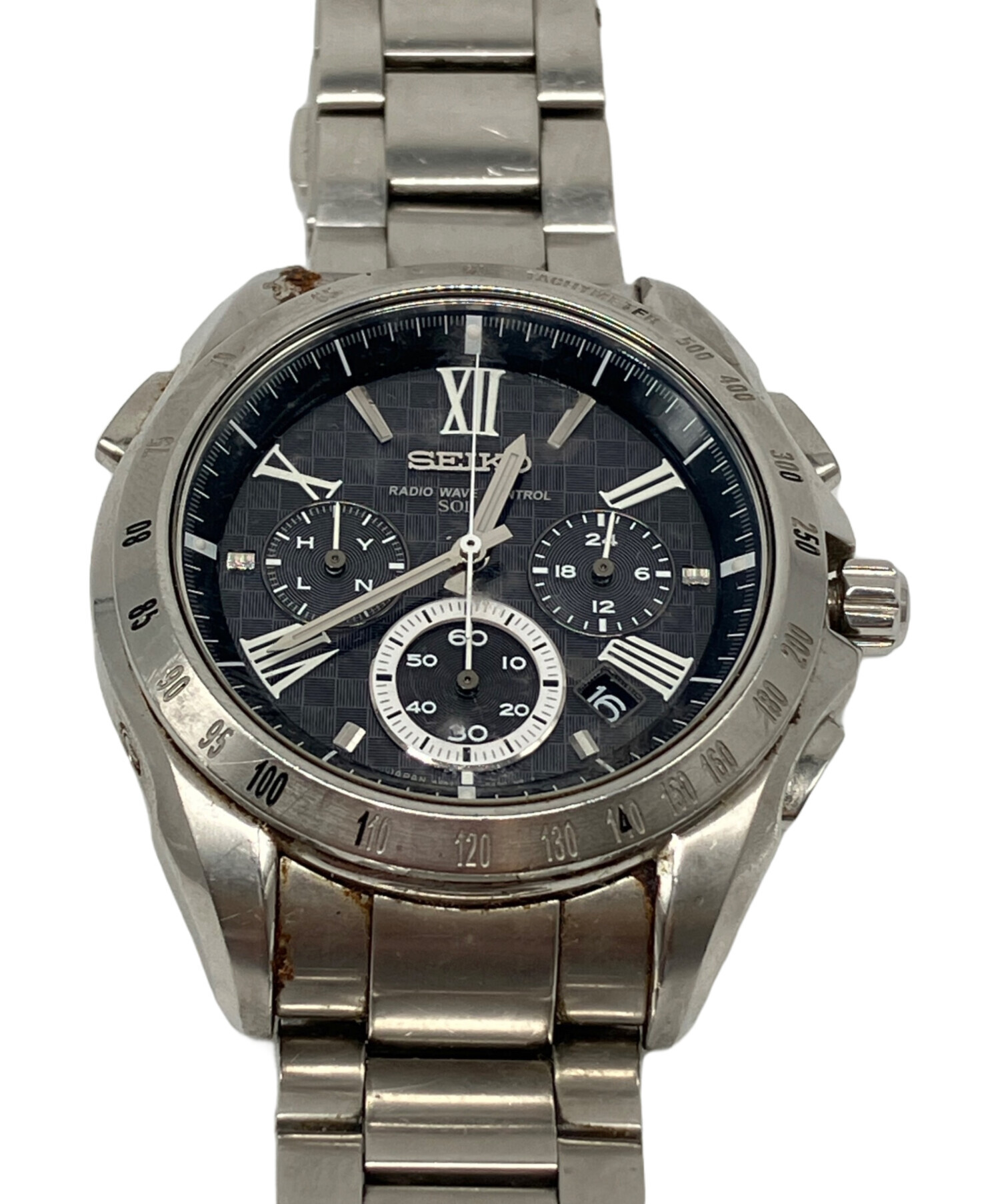 大口販売 【1円スタート】SEIKO セイコー 8B82-0AG0 クロノグラフ SS 