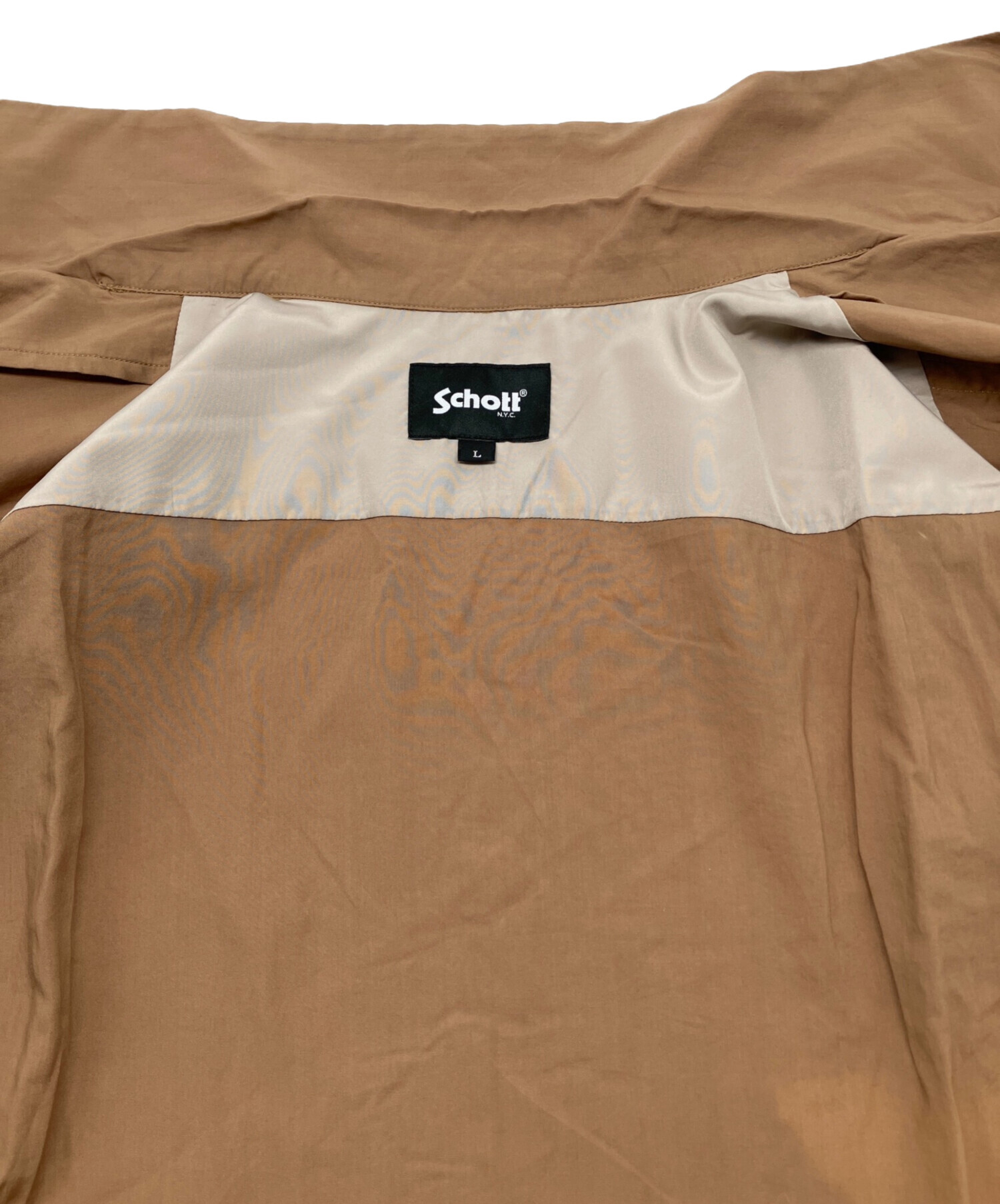 中古・古着通販】Schott (ショット) 半袖シャツ ブラウンイエロー