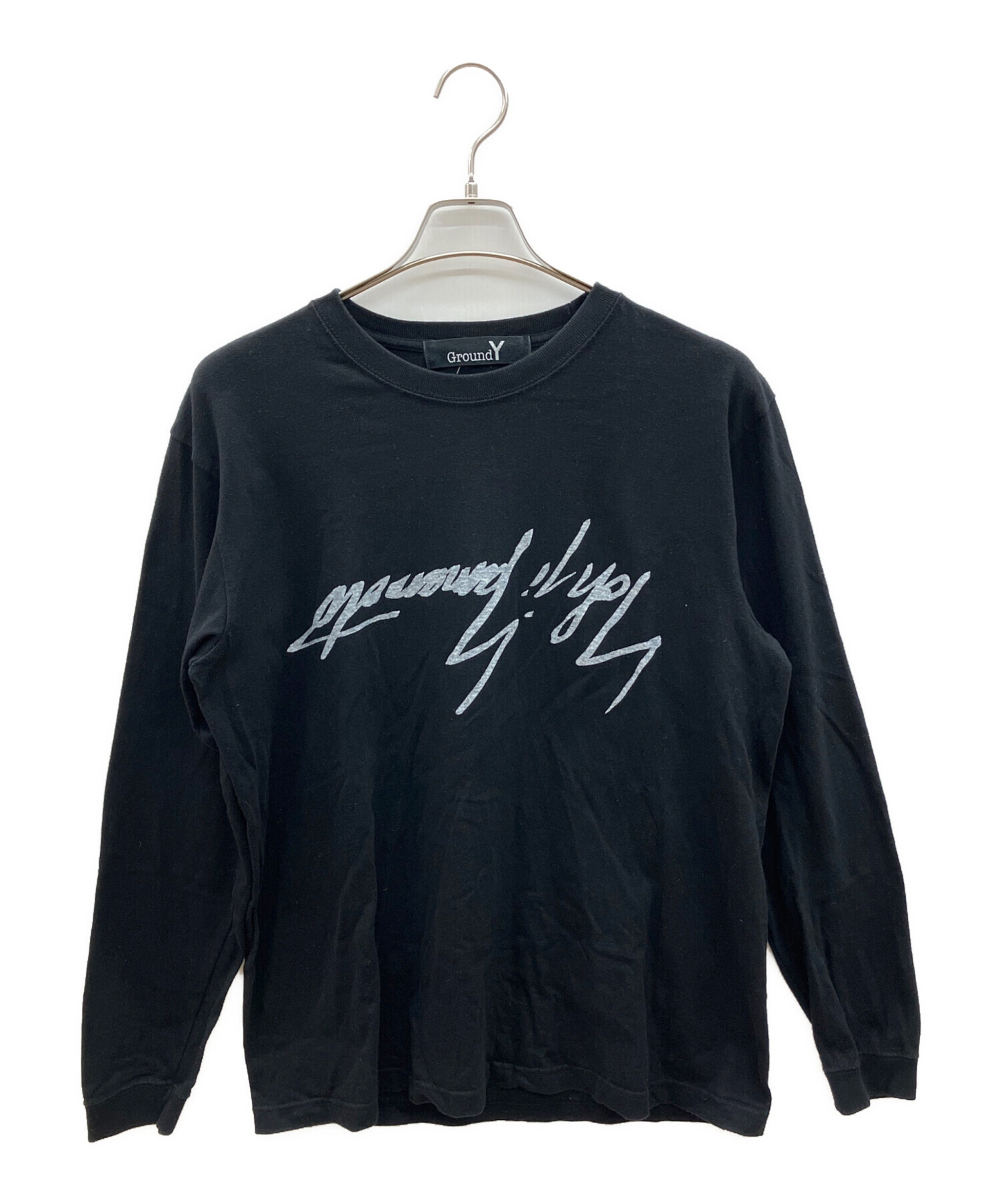 中古・古着通販】GROUND Y (グラウンドワイ) 長袖カットソー ブラック 