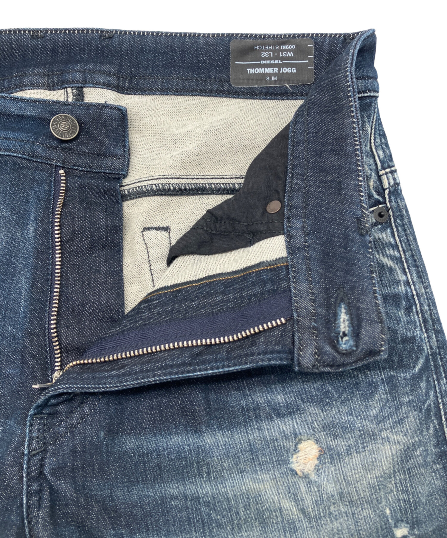 中古・古着通販】DIESEL (ディーゼル) ダメージ加工デニムパンツ