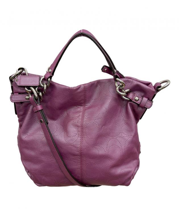 パープルコーチ 2個セット 中古・古着通販】COACH (コーチ) 2WAYバッグ パープル｜ブランド・古着