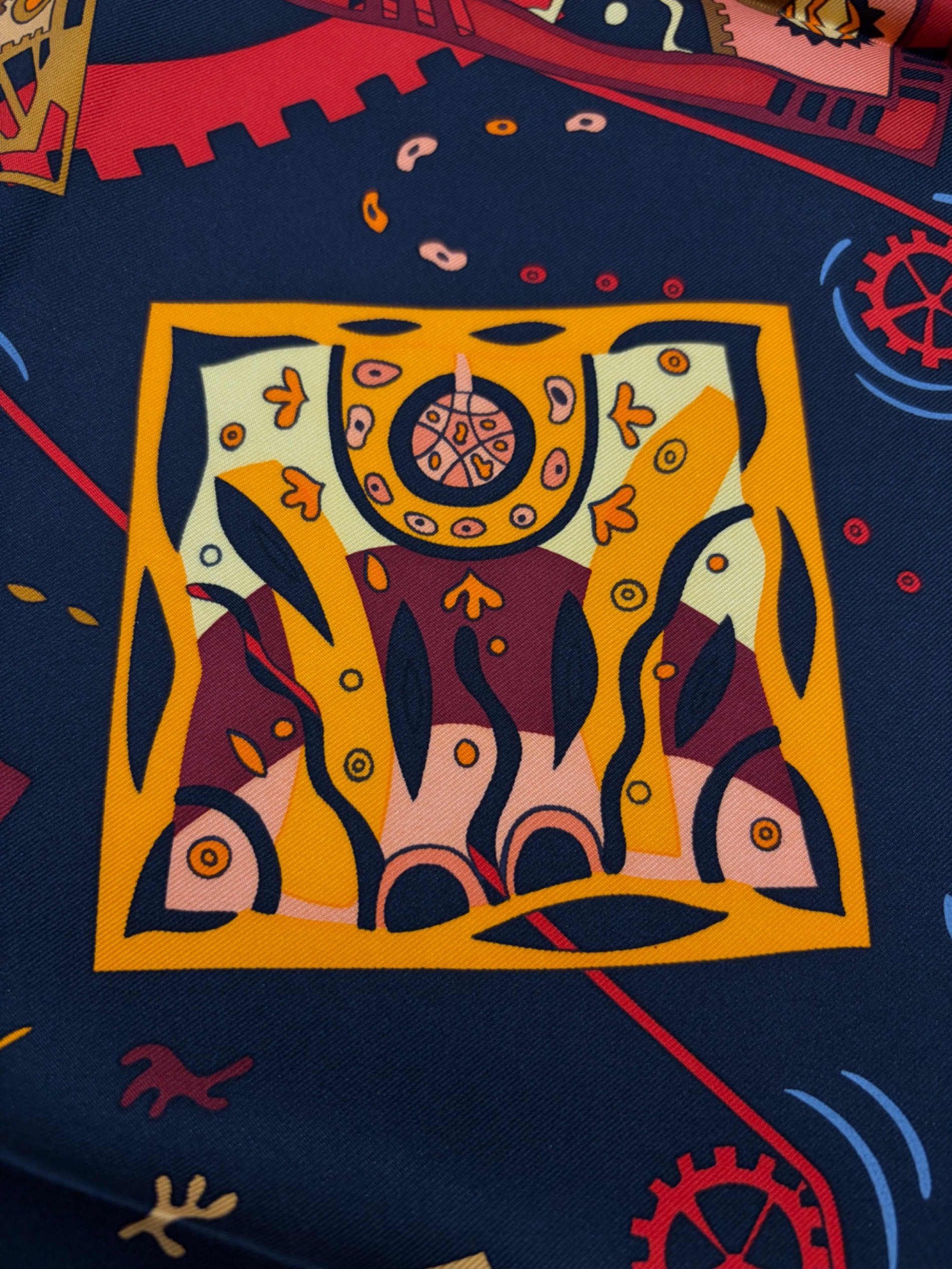 希少デザイン カレ90DONNER LA MAIN 中古・古着通販】HERMES (エルメス) カレ90 La mecanique des idees