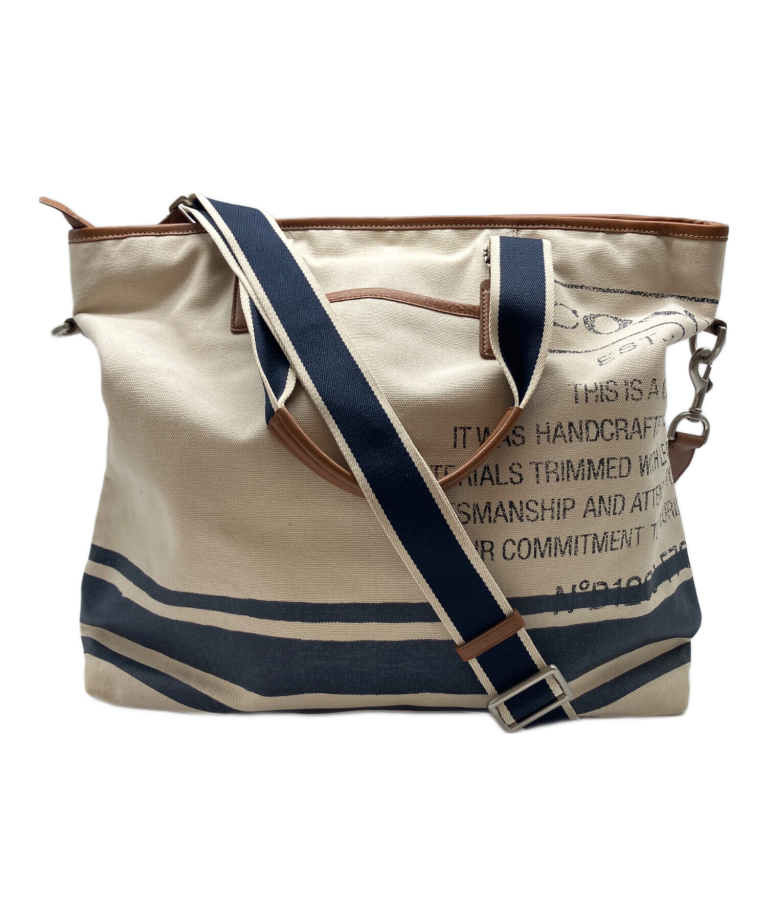 中古・古着通販】COACH (コーチ) 2WAYキャンバスバッグ アイボリー 