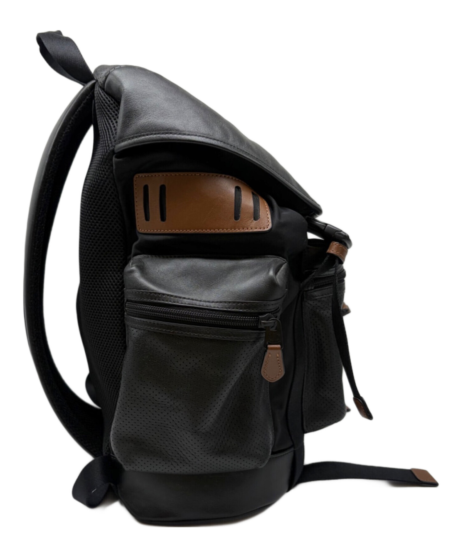 中古・古着通販】COACH (コーチ) バックパック ブラック×ブラウン 