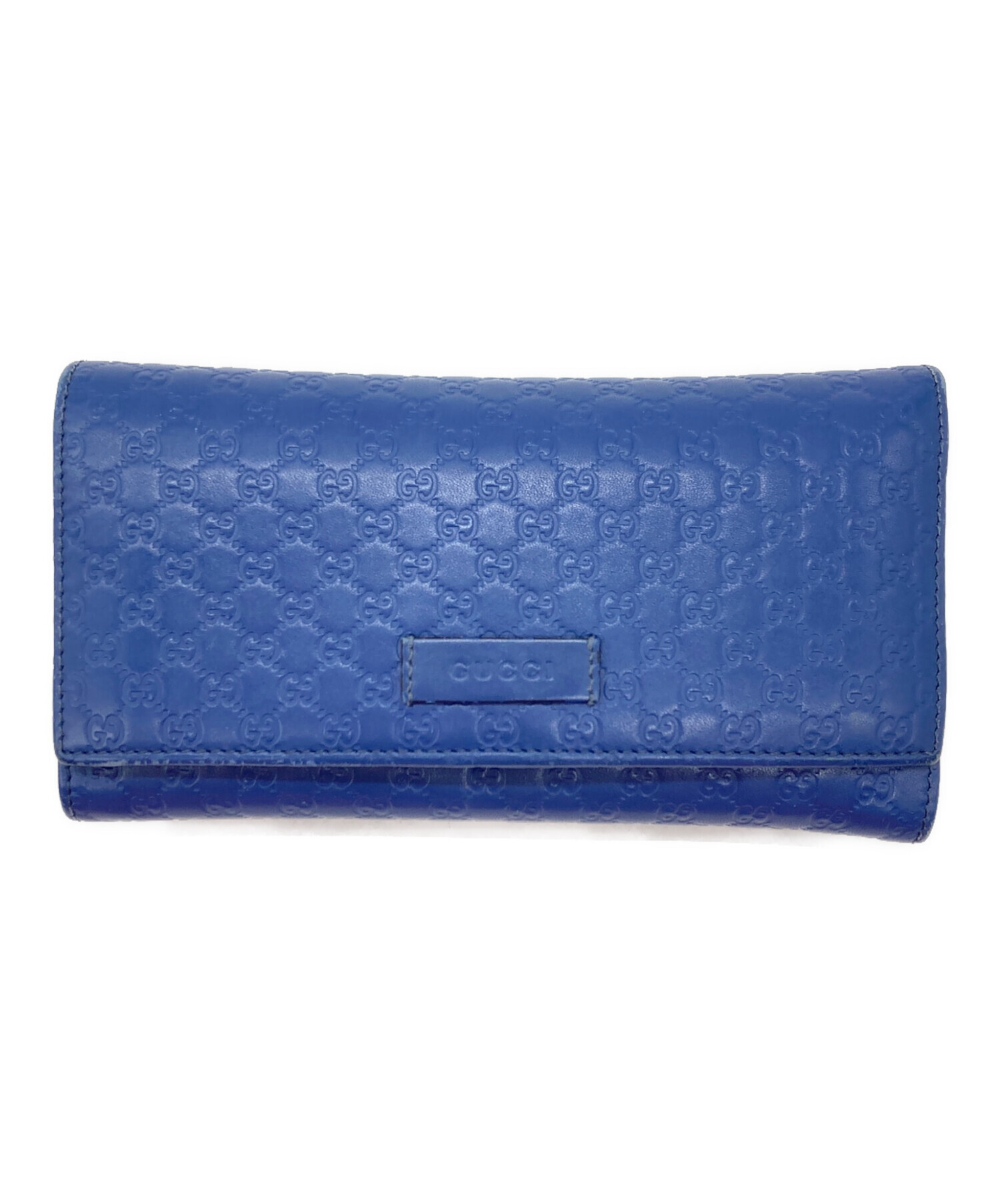 中古・古着通販】GUCCI (グッチ) 長財布 マイクロシマ ネイビー